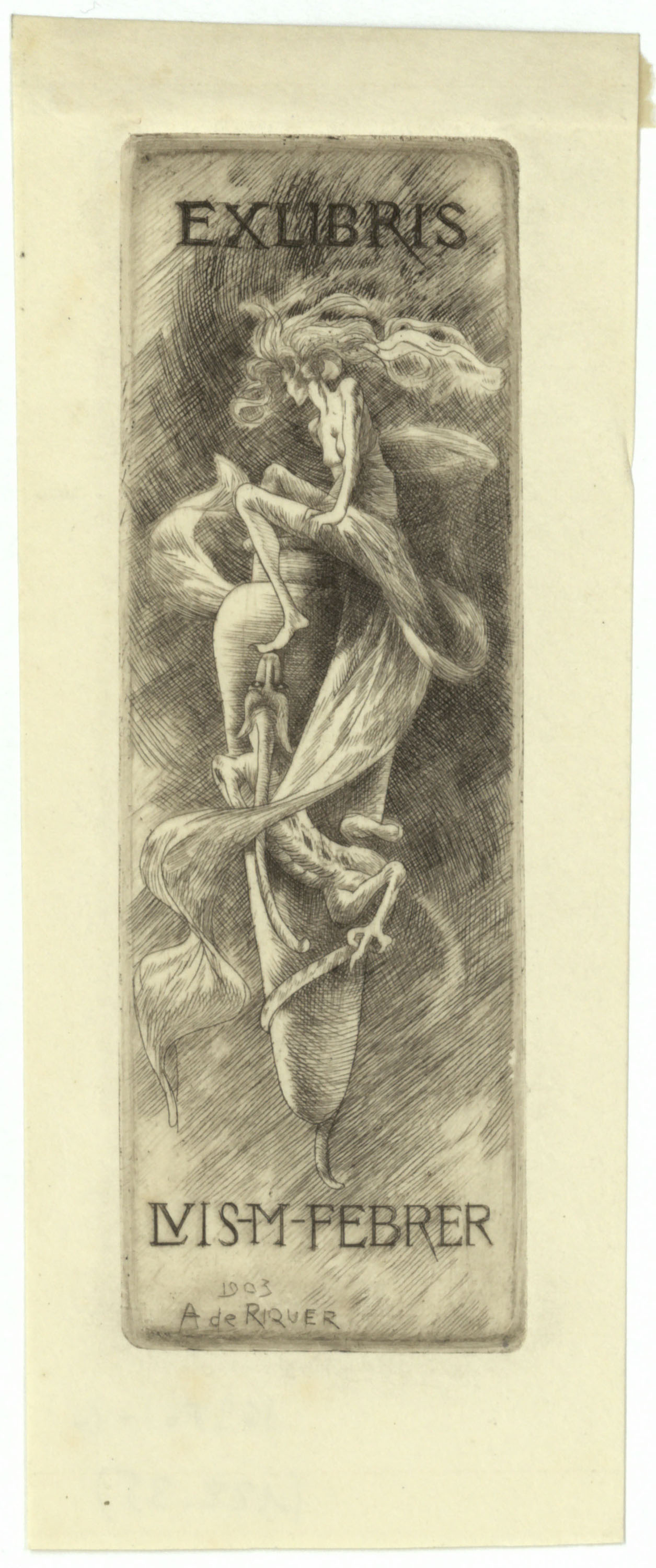 image for: Alexandre de Riquer - Ex-libris Luis M. Febrer - 1903