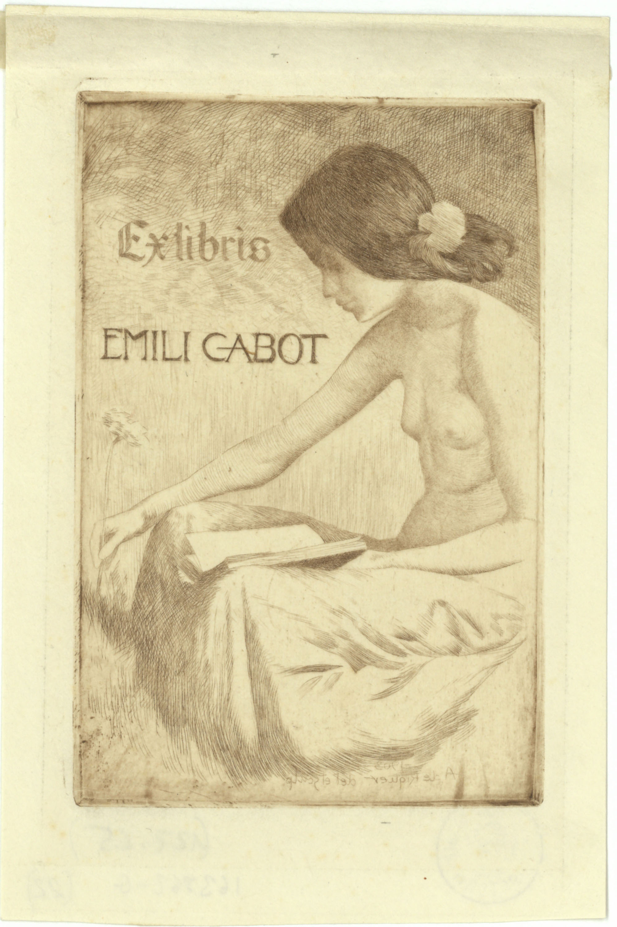 image for: Alexandre de Riquer - Ex-libris Emili Cabot - 1903