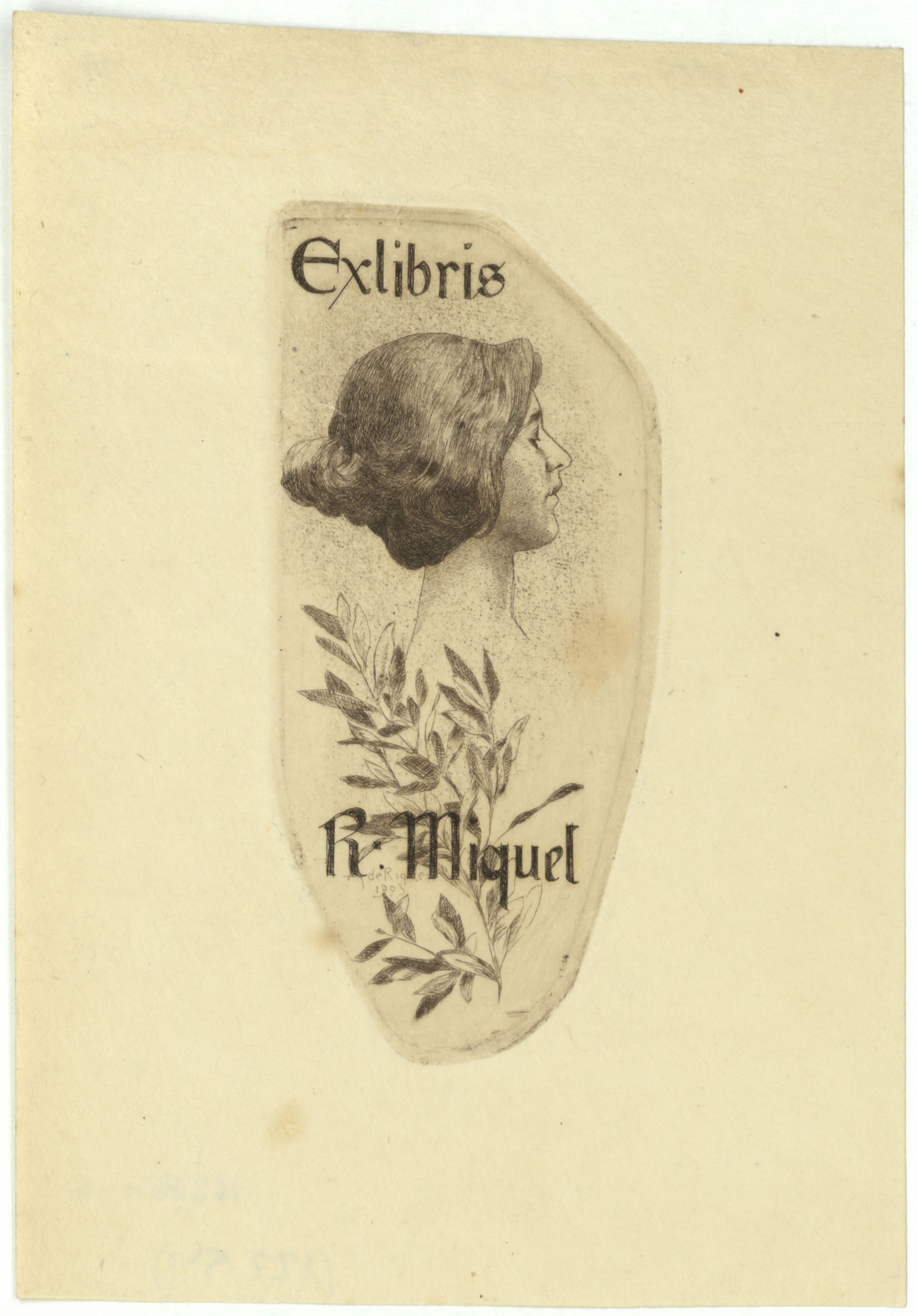 image for: Alexandre de Riquer - Ex-libris R. Miquel - 1903