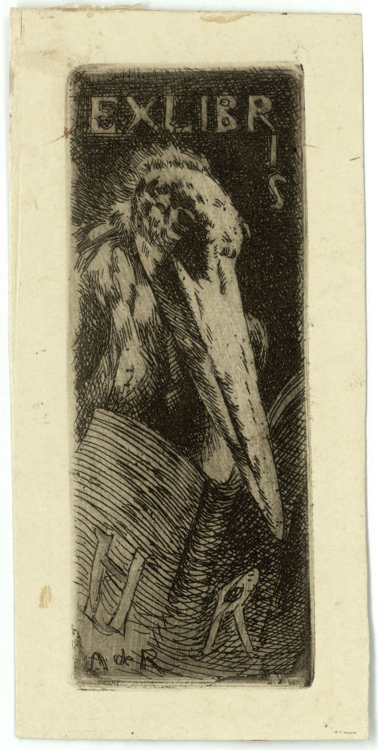 image for: Alexandre de Riquer - Ex-libris HR - Cap a 1902