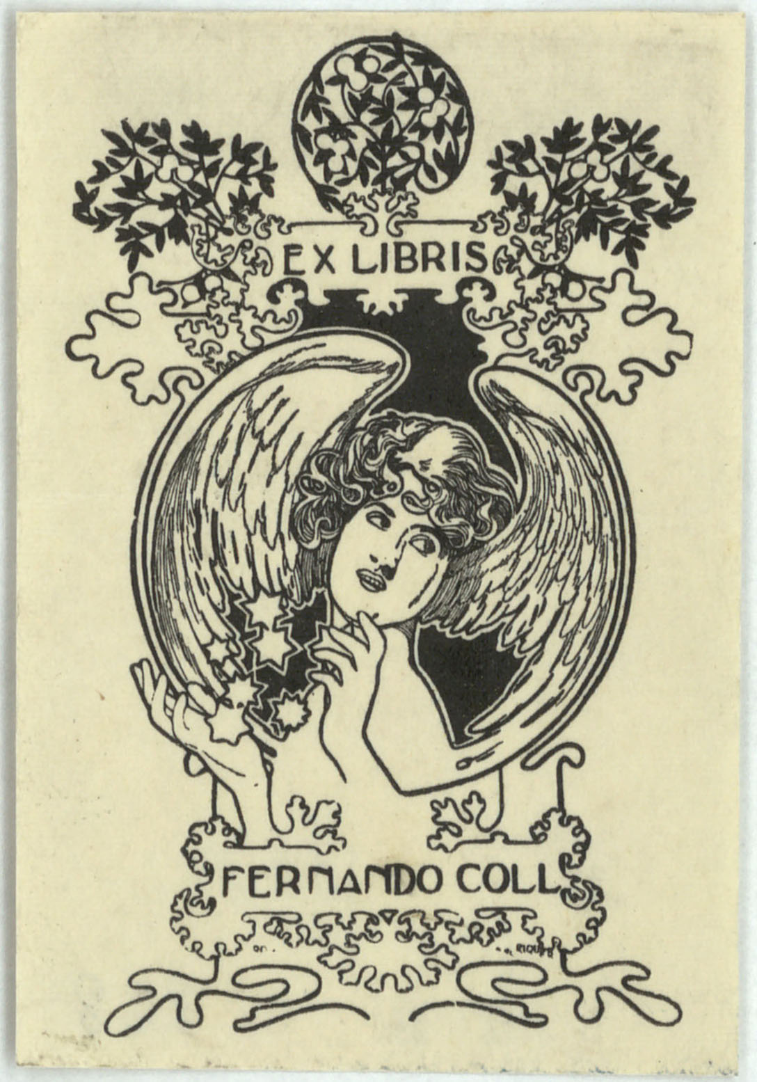 image for: Alexandre de Riquer - Ex-libris Fernando Coll - Anterior a febrer de 1902