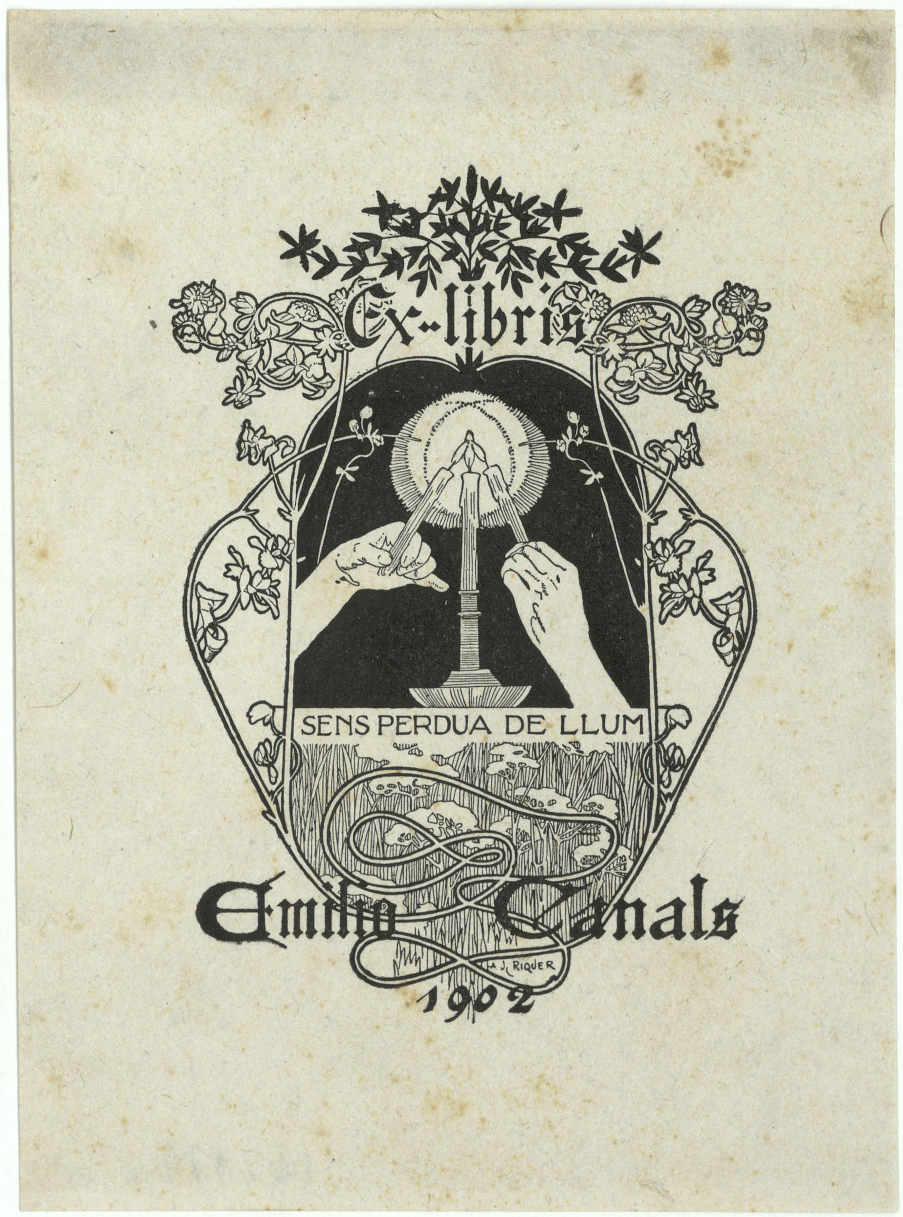 image for: Alexandre de Riquer - Ex-libris Emilio Canals - 1902