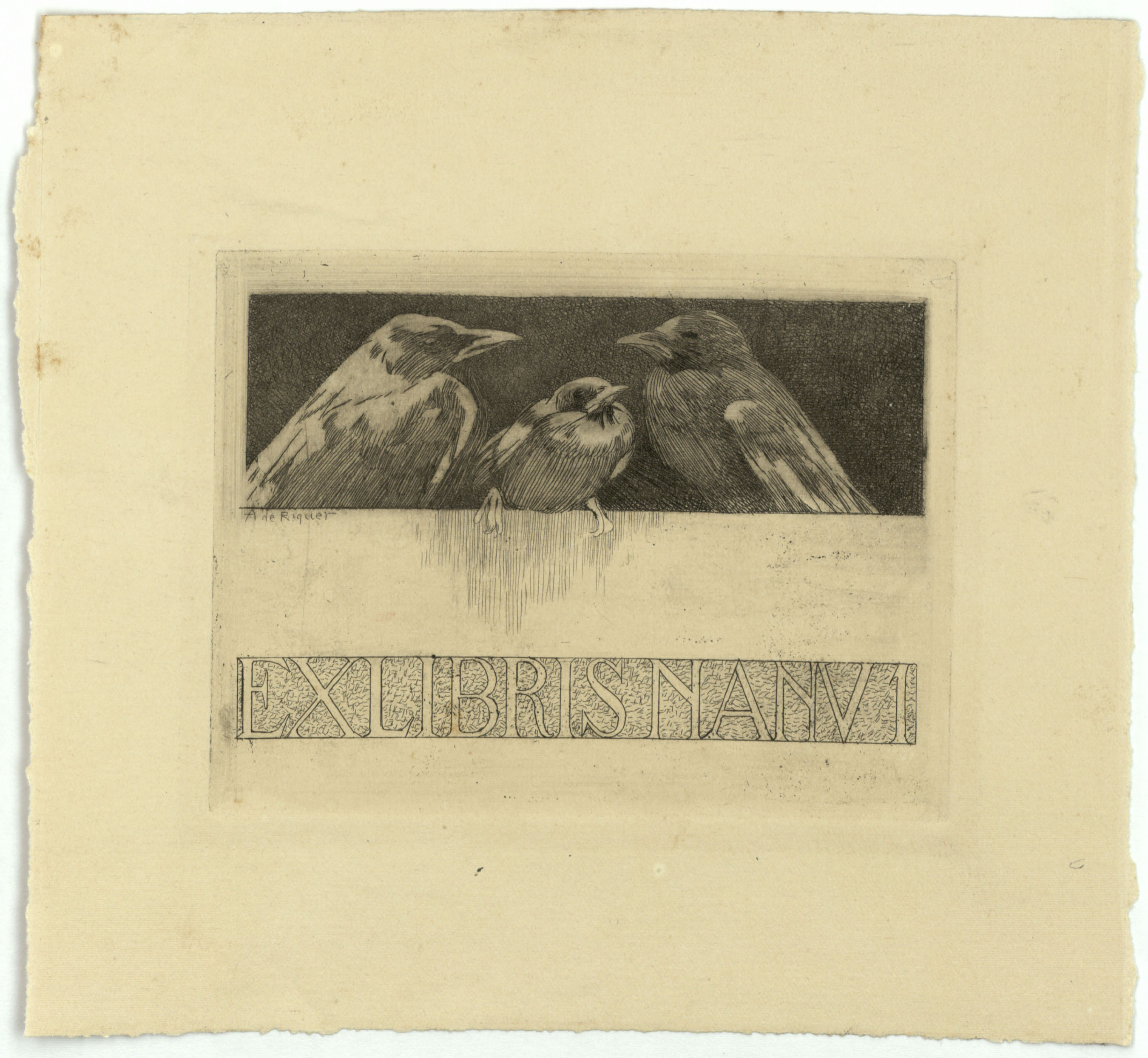 image for: Alexandre de Riquer - Ex-libris Nanu 1 - Cap a 1903
