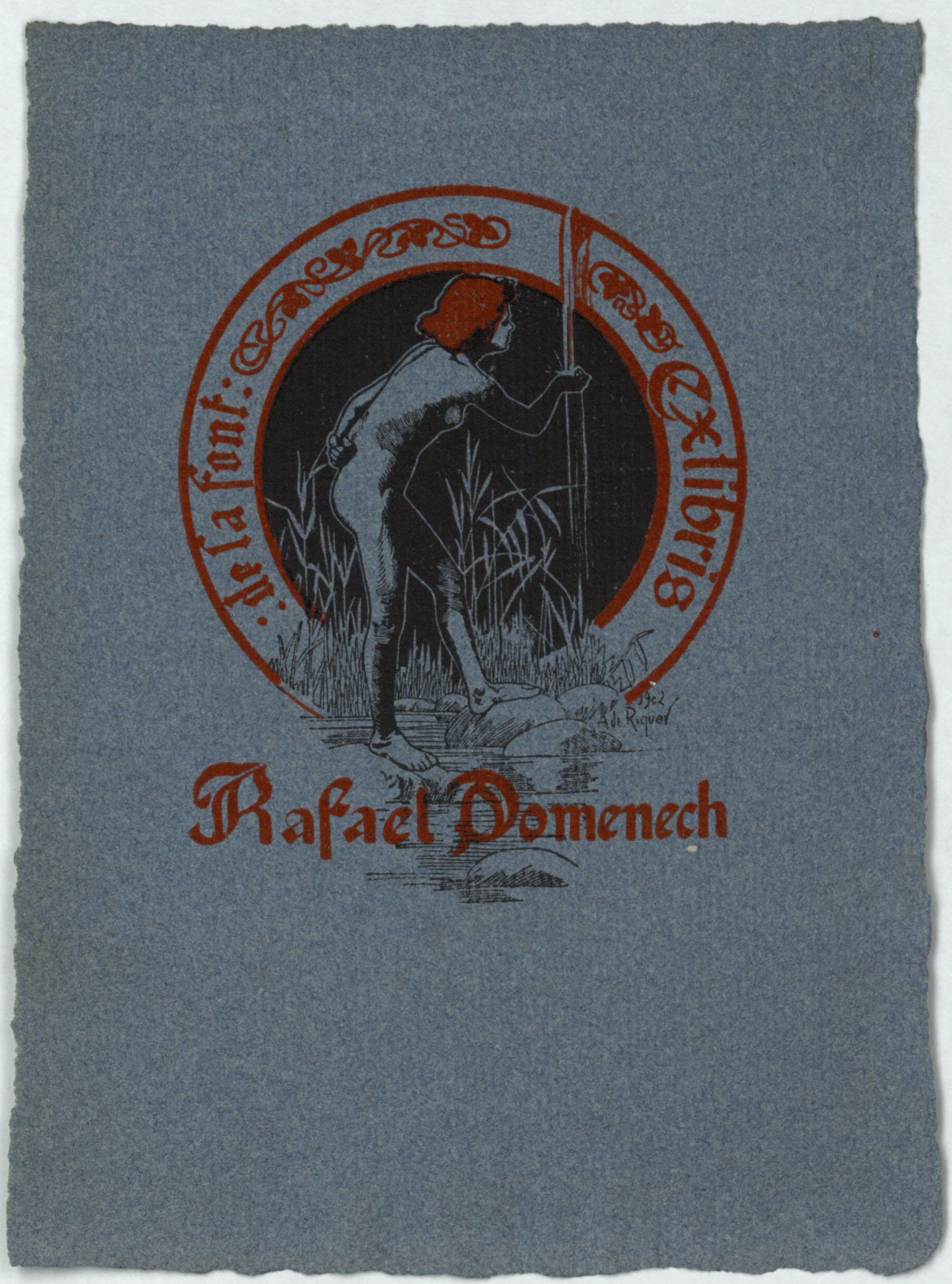 image for: Alexandre de Riquer - Ex-libris Rafael Domenech - 1902