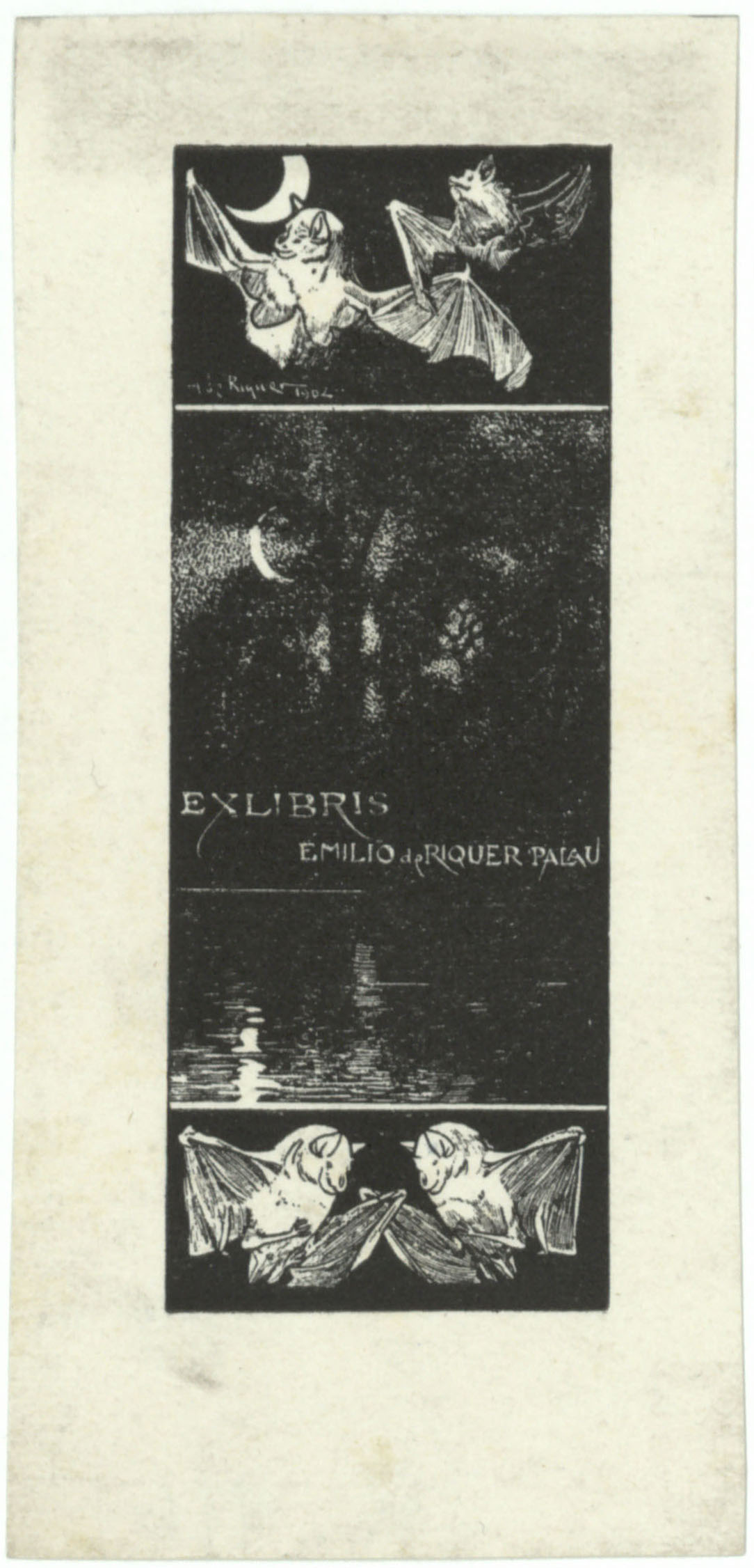 image for: Alexandre de Riquer - Ex-libris Emilio de Riquer Palau - 1902