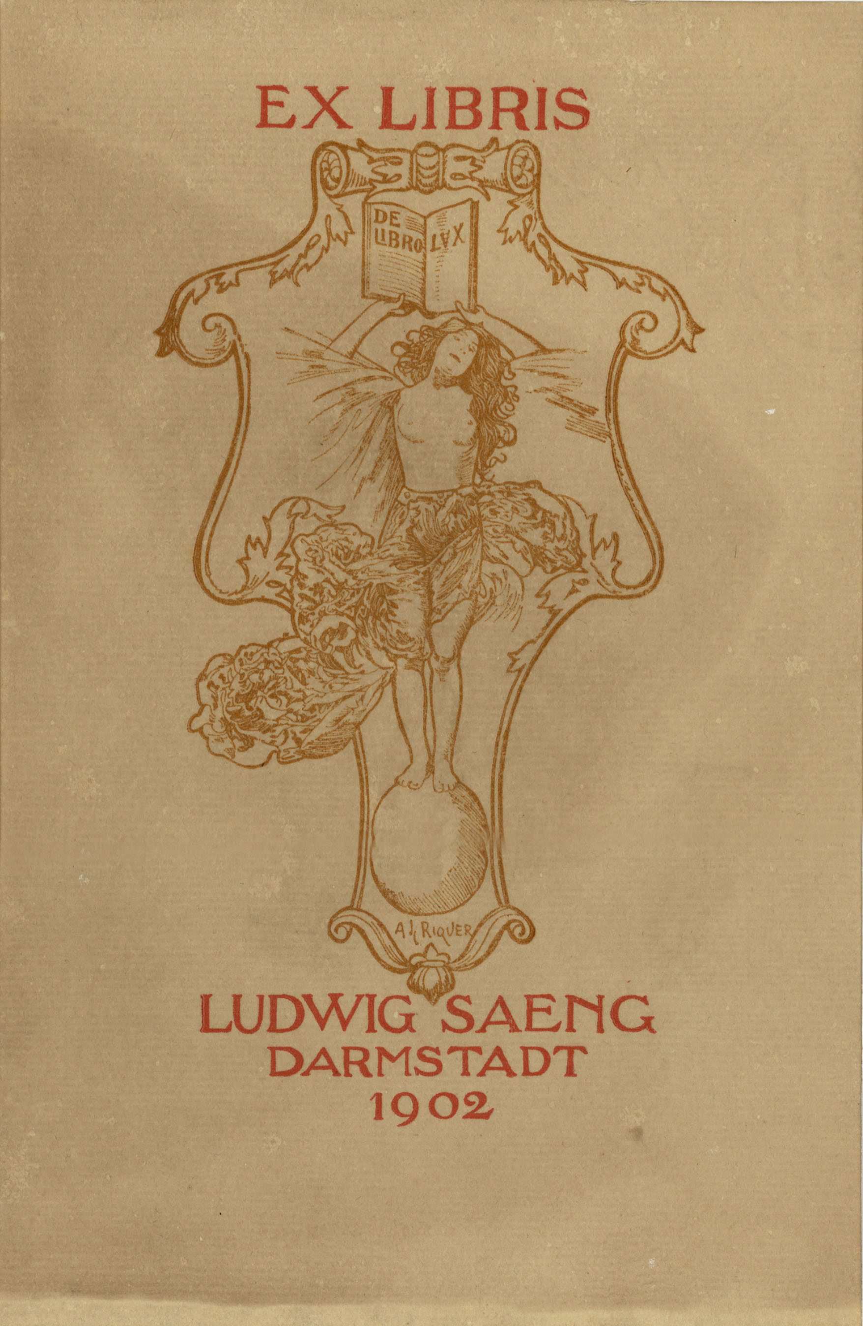 image for: Alexandre de Riquer - Ex-libris Ludwig Saeng - 1902