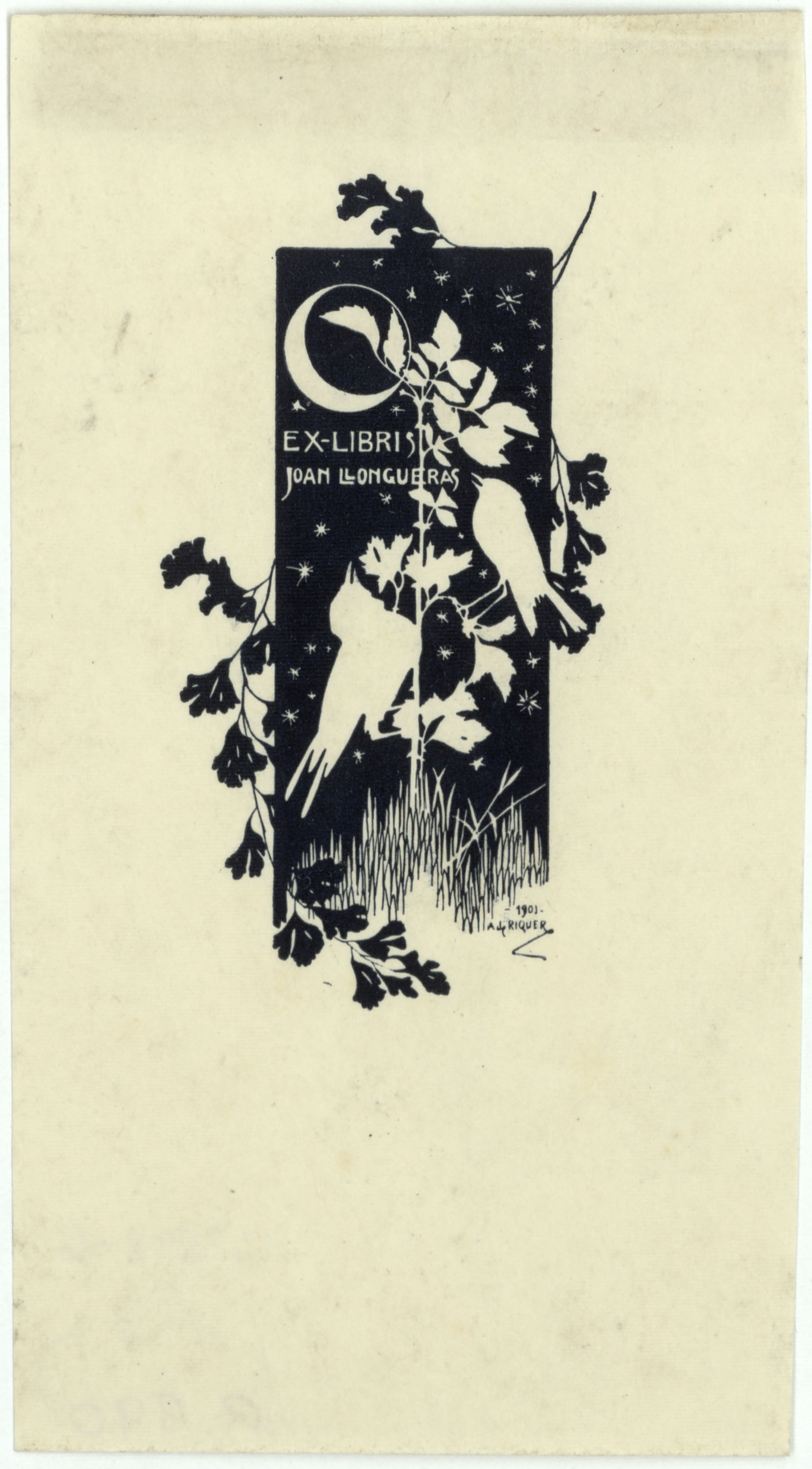 image for: Alexandre de Riquer - Ex-libris Joan Llongueras - 1901