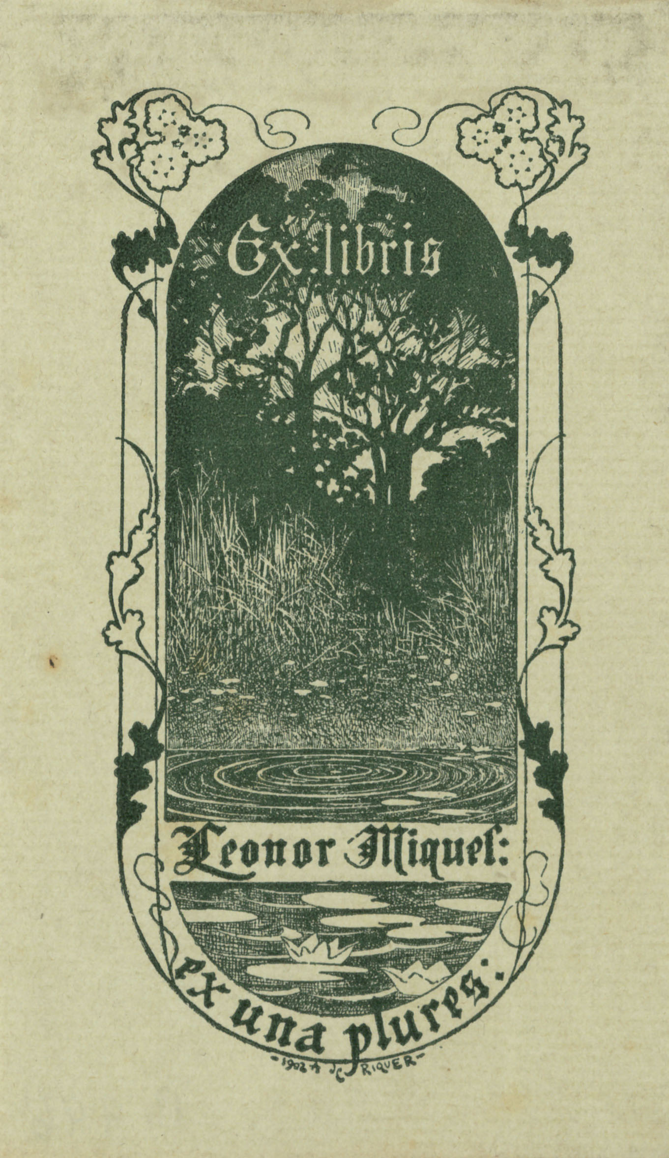 image for: Alexandre de Riquer - Ex-libris Leonor Miquel - 1902