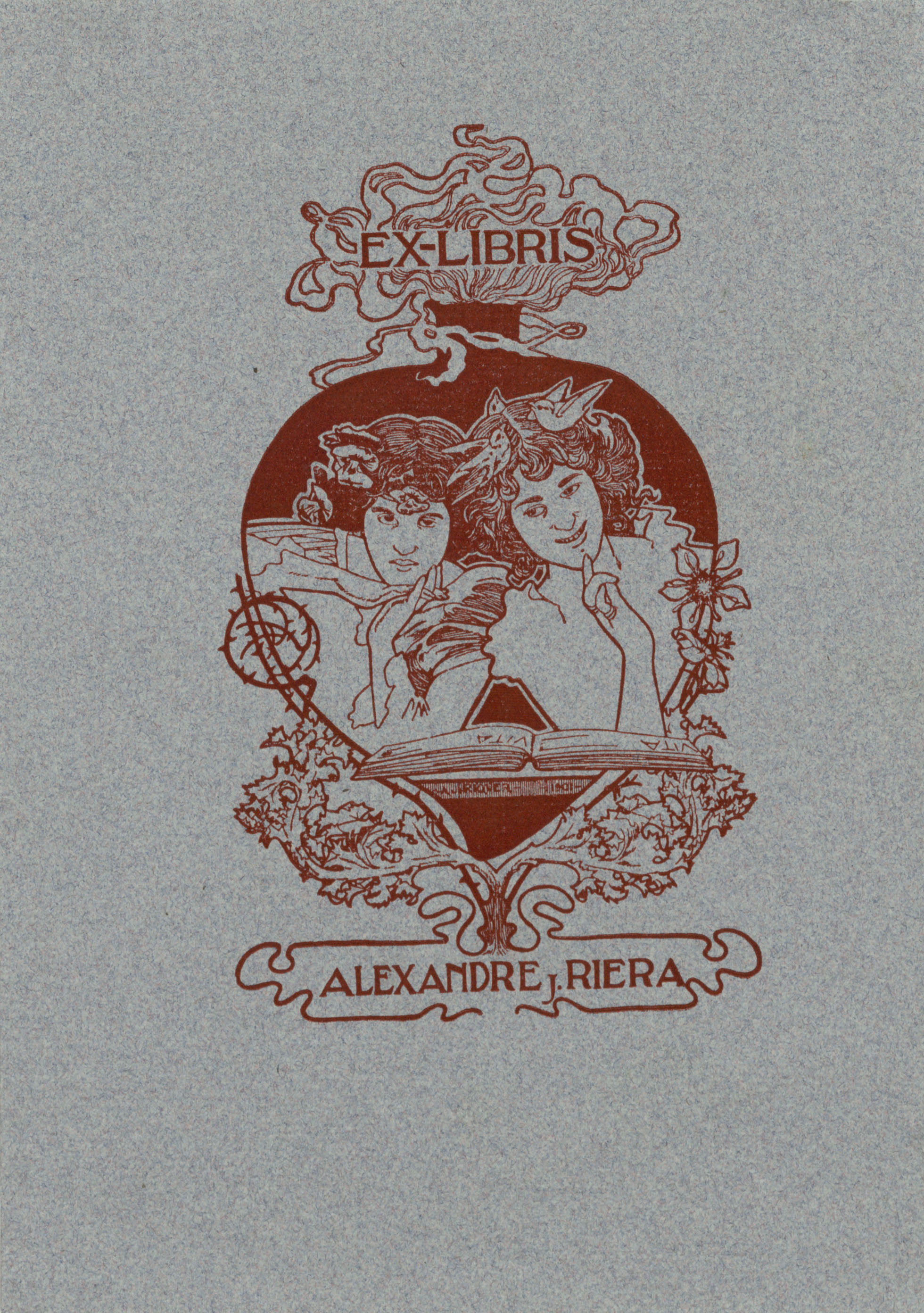 image for: Alexandre de Riquer - Ex-libris Alexandre J. Riera - 1901