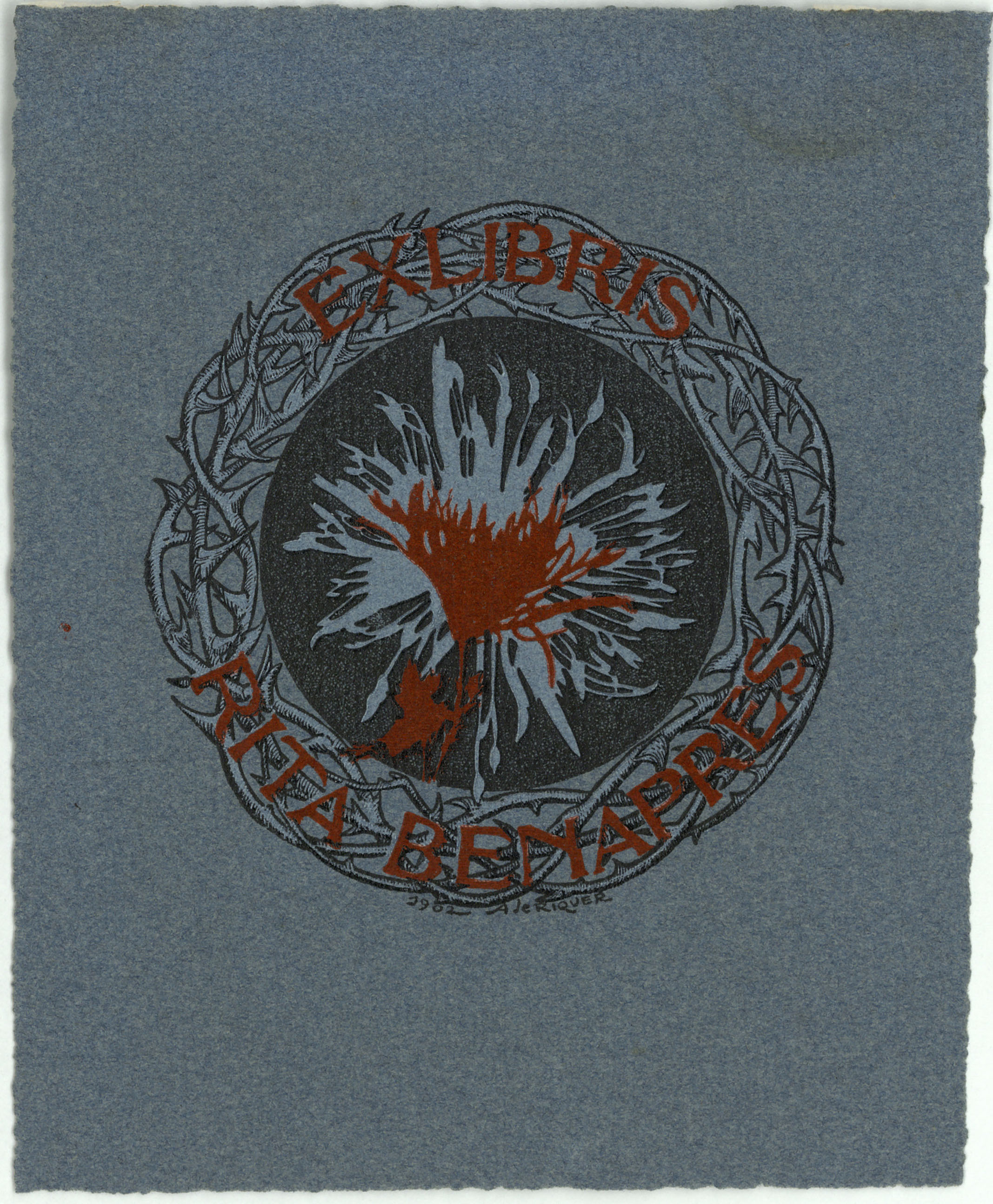 image for: Alexandre de Riquer - Ex-libris Rita Benapres - 1902