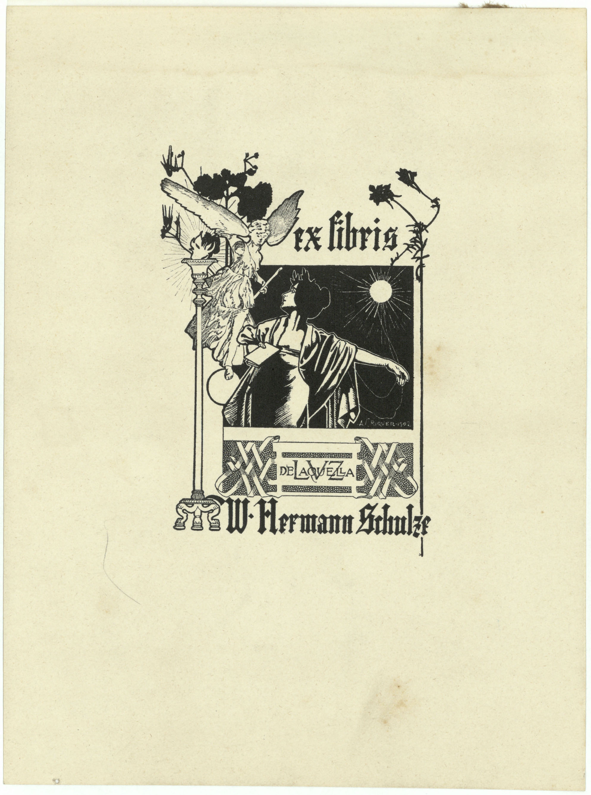 image for: Alexandre de Riquer - Ex-libris W. Hermann Schulze - 1902
