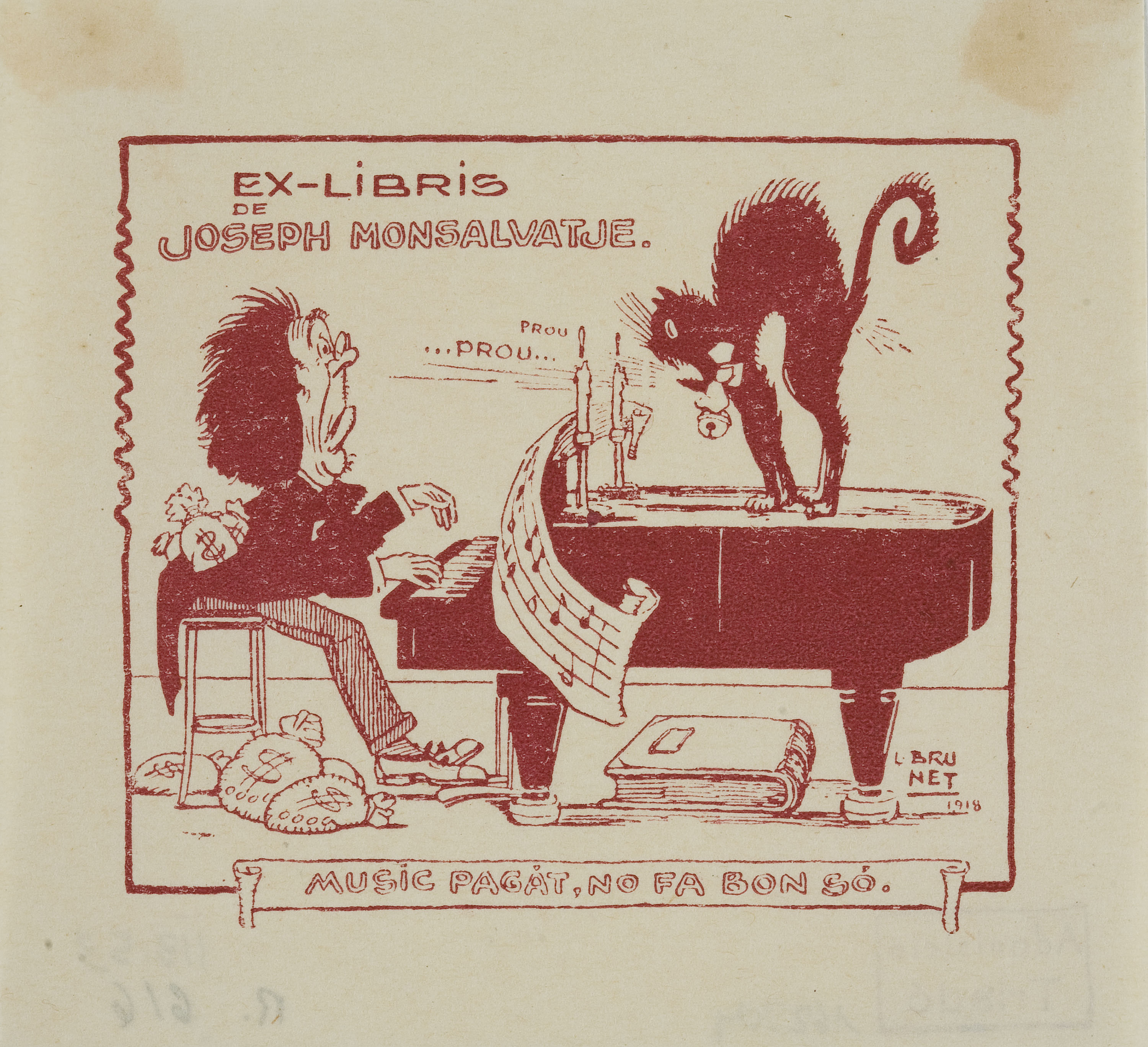 image for: Llorenç Brunet Torroll - Ex-libris de Joseph Monsalvatje - 1918
