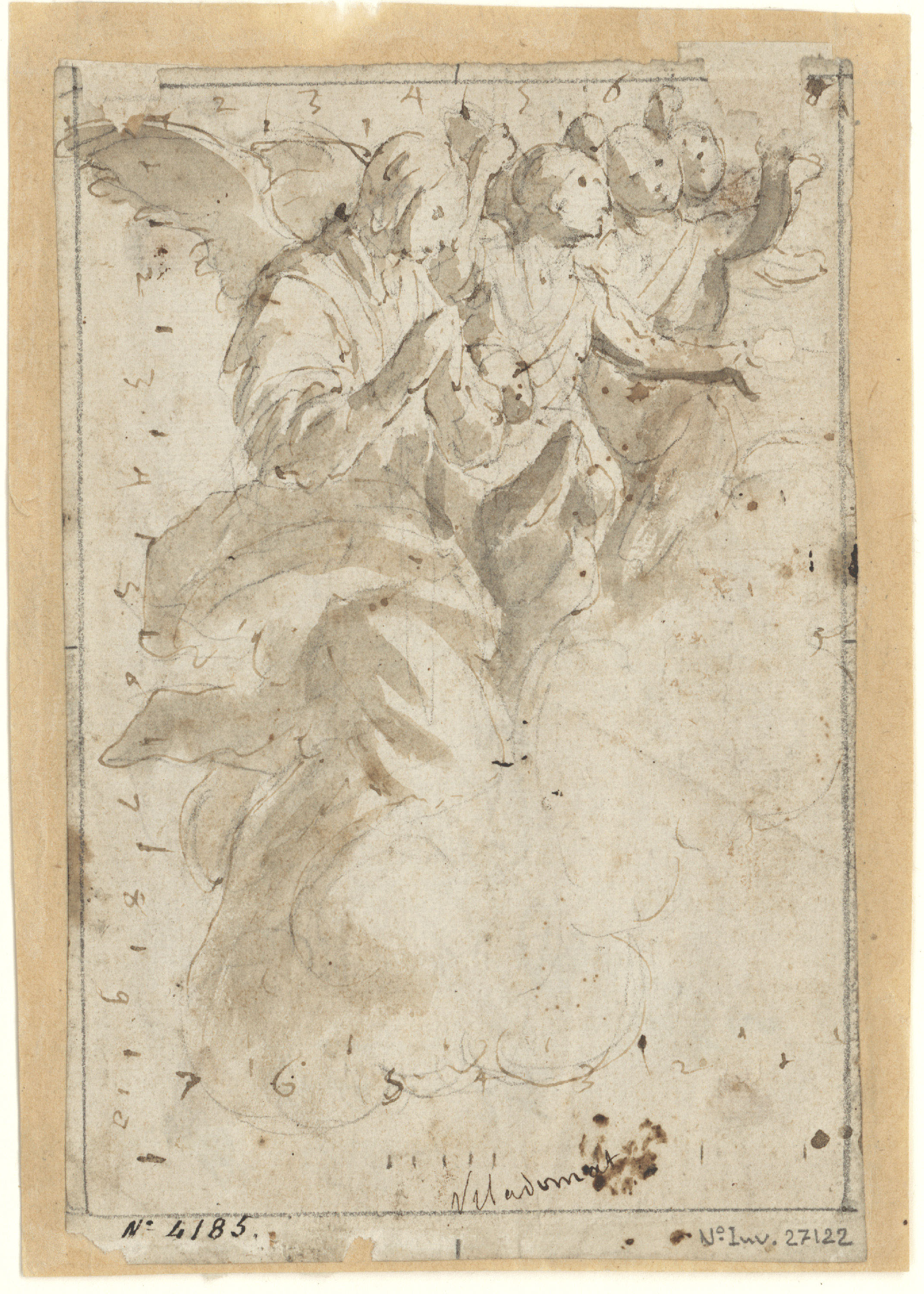 Antoni Viladomat - Estudi d'àngels - Cap a 1720-1740 image for: Antoni Viladomat - Estudi d'àngels - Cap a 1720-1740