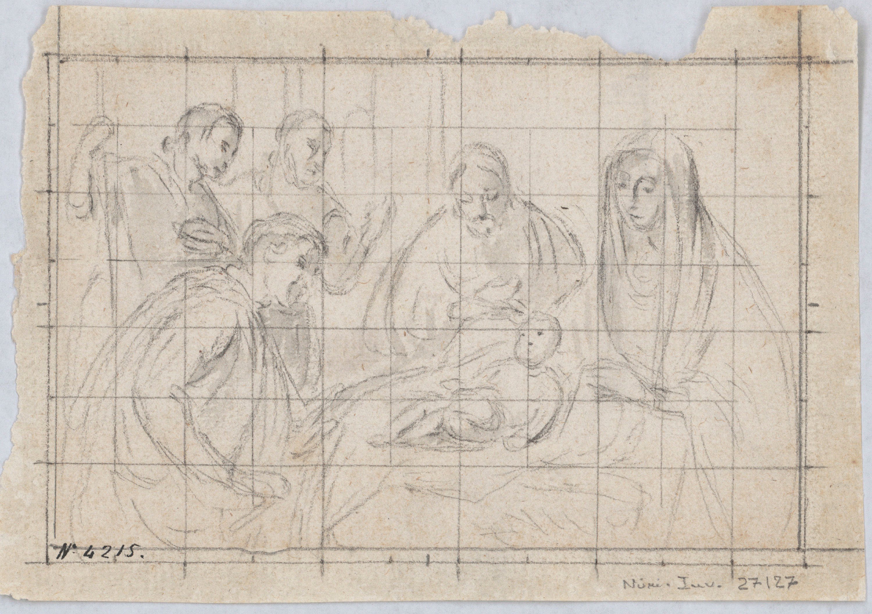 image for: Antoni Viladomat - Adoració dels pastors (anvers) / Apunt arquitectònic (revers) - Cap a 1720-1740