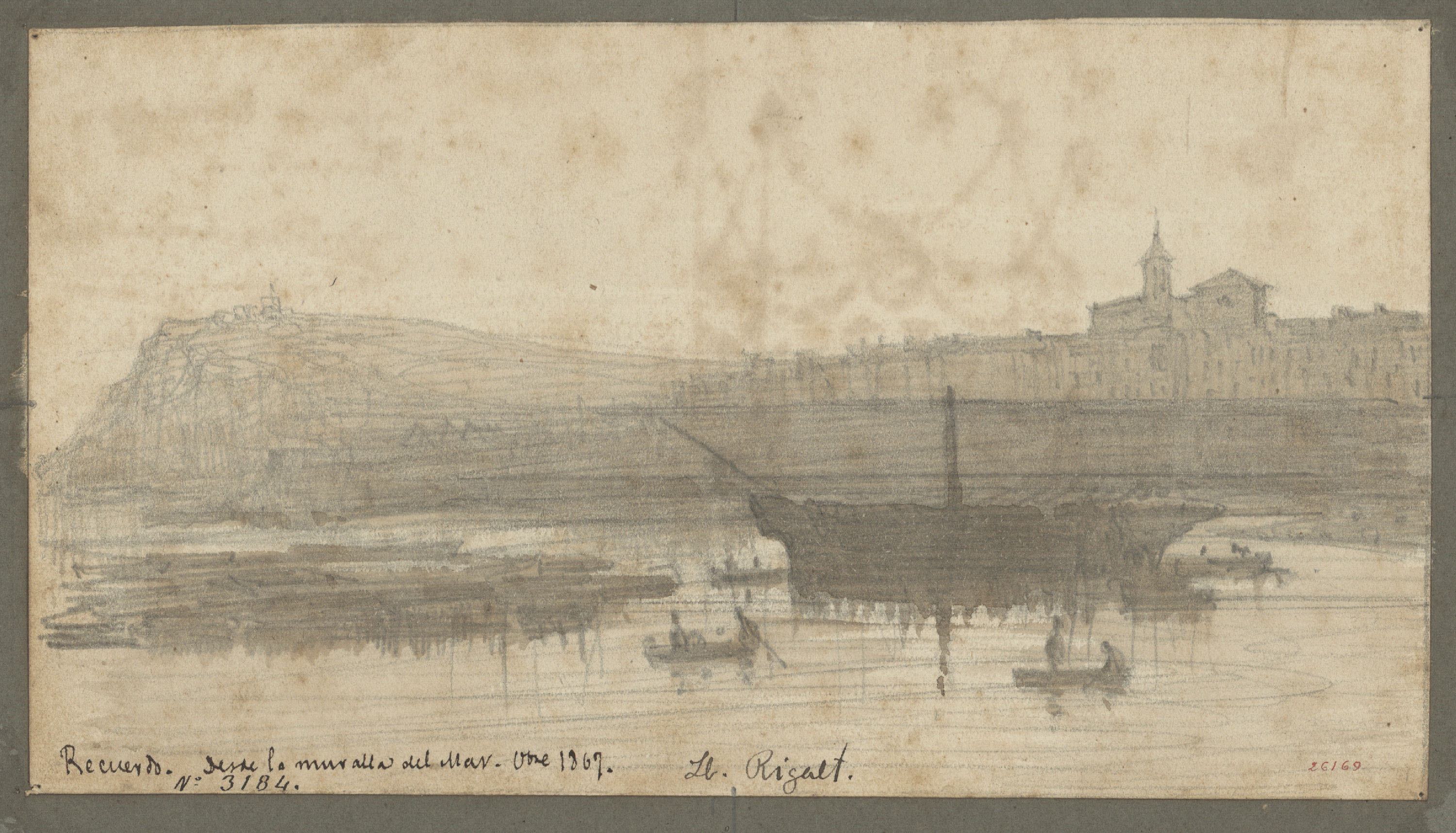image for: Lluís Rigalt - Recuerdo desde la muralla del mar - Octubre 1867
