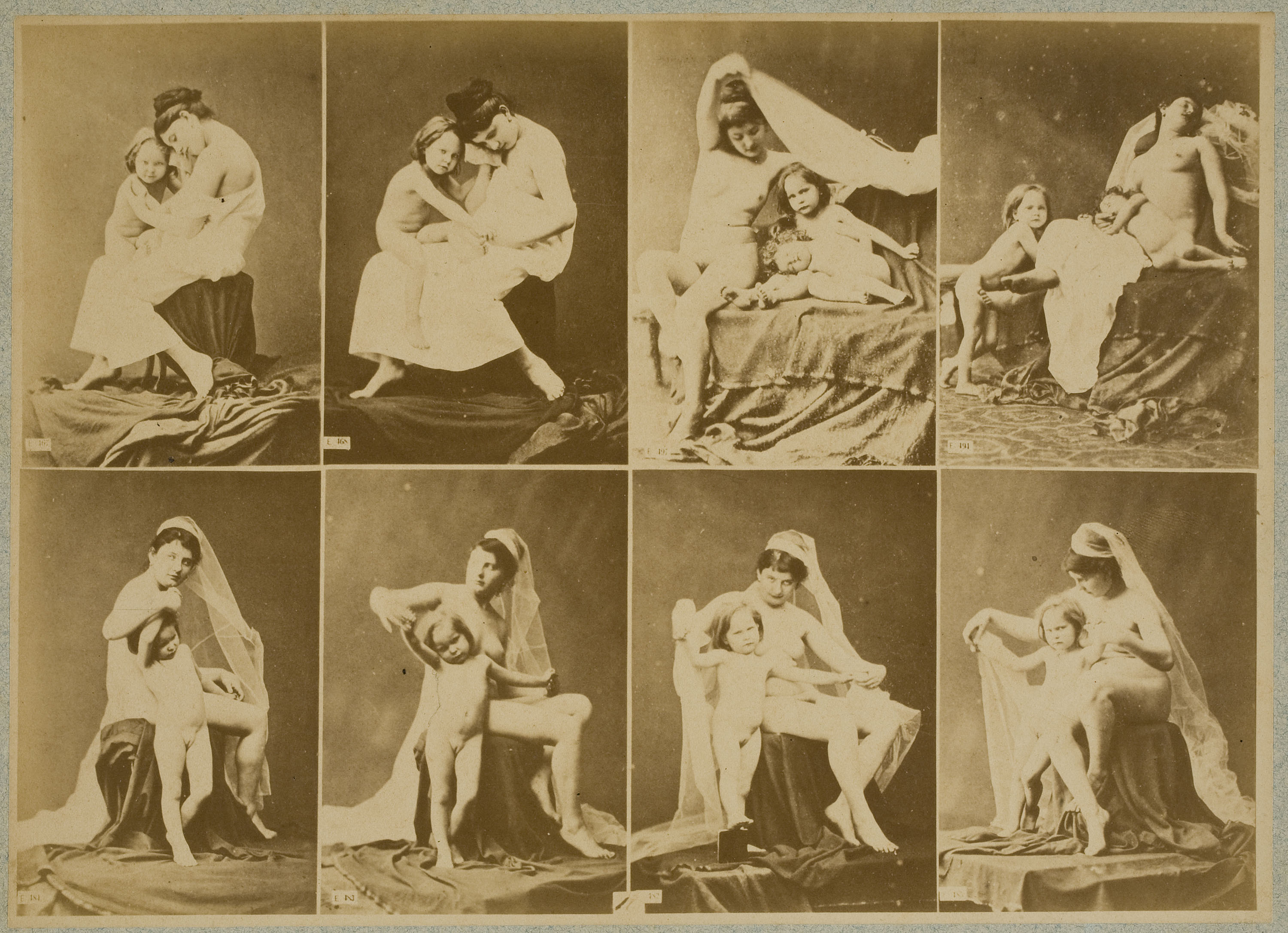 image for: Anònim - Contactes de nus d'una dona i unes nenes - Cap a 1880