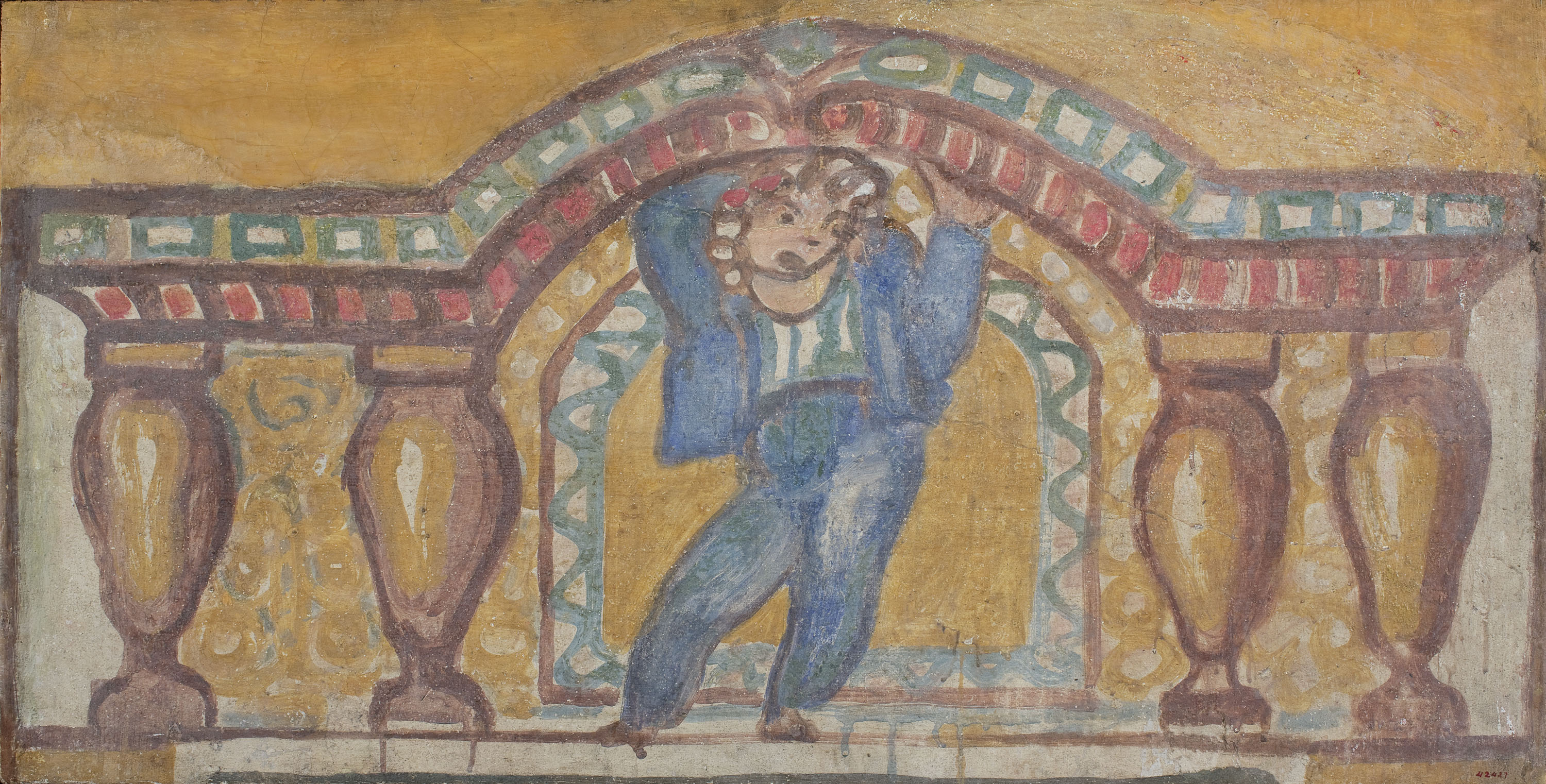 image for: Xavier Nogués - Fragment de la decoració mural del celler de les Galeries Laietanes - 1915