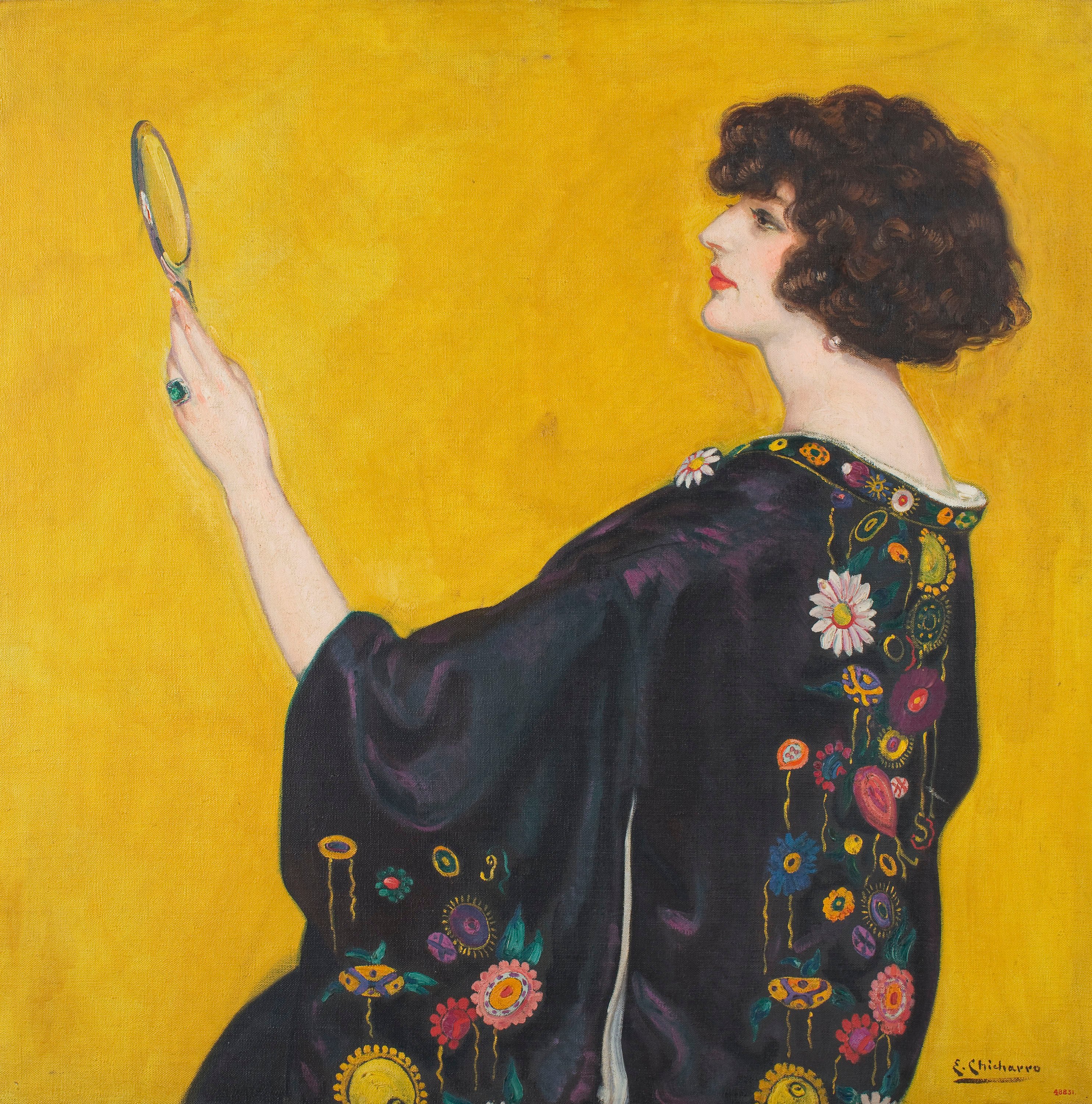 image for: Eduardo Chicharro - Dona de perfil amb quimono - Cap a 1913-1925