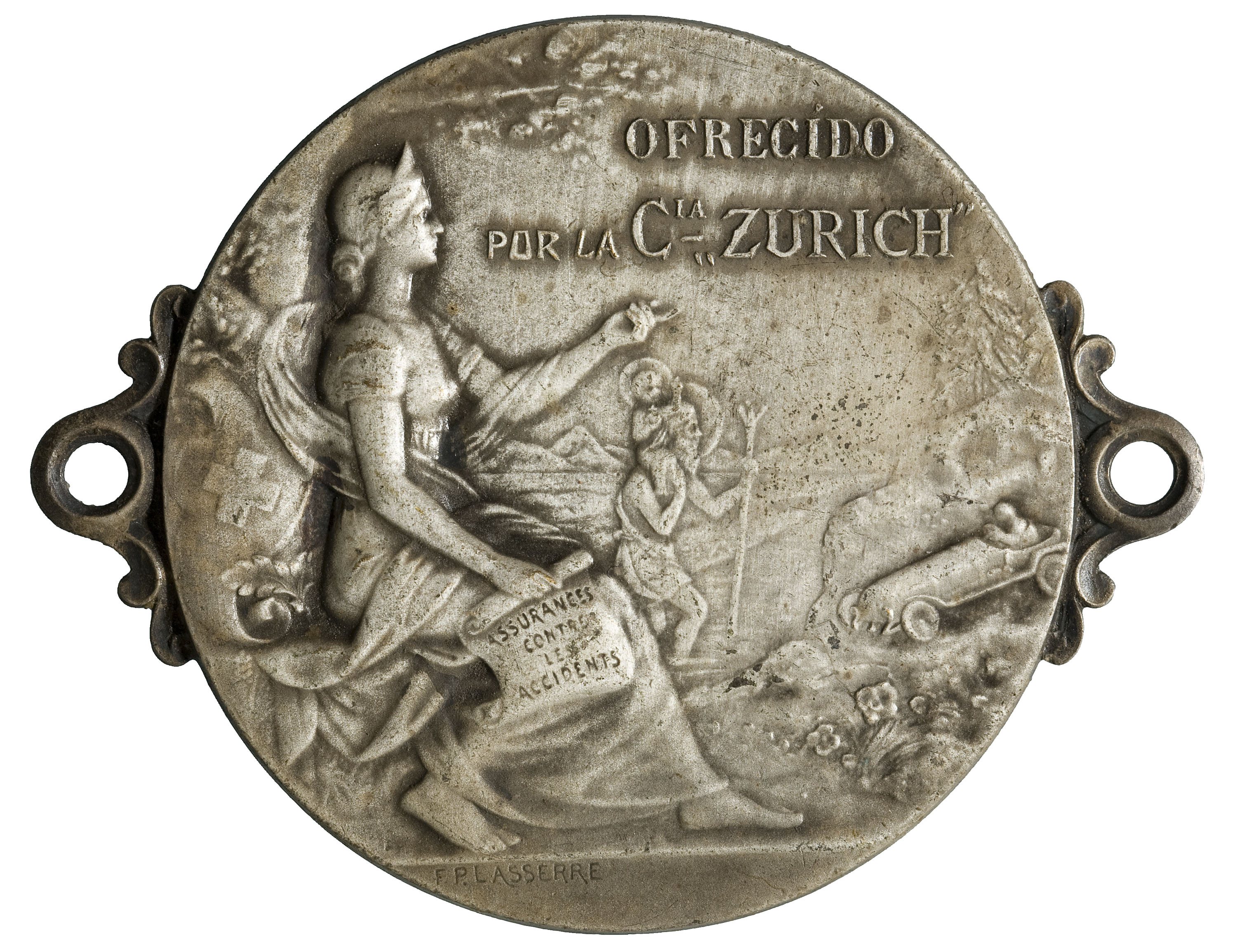 Pierre Firmin Lasserre - Plaqueta per a cotxe de la Companyia Zurich - 1900-1930 image for: Pierre Firmin Lasserre - Plaqueta per a cotxe de la Companyia Zurich - 1900-1930