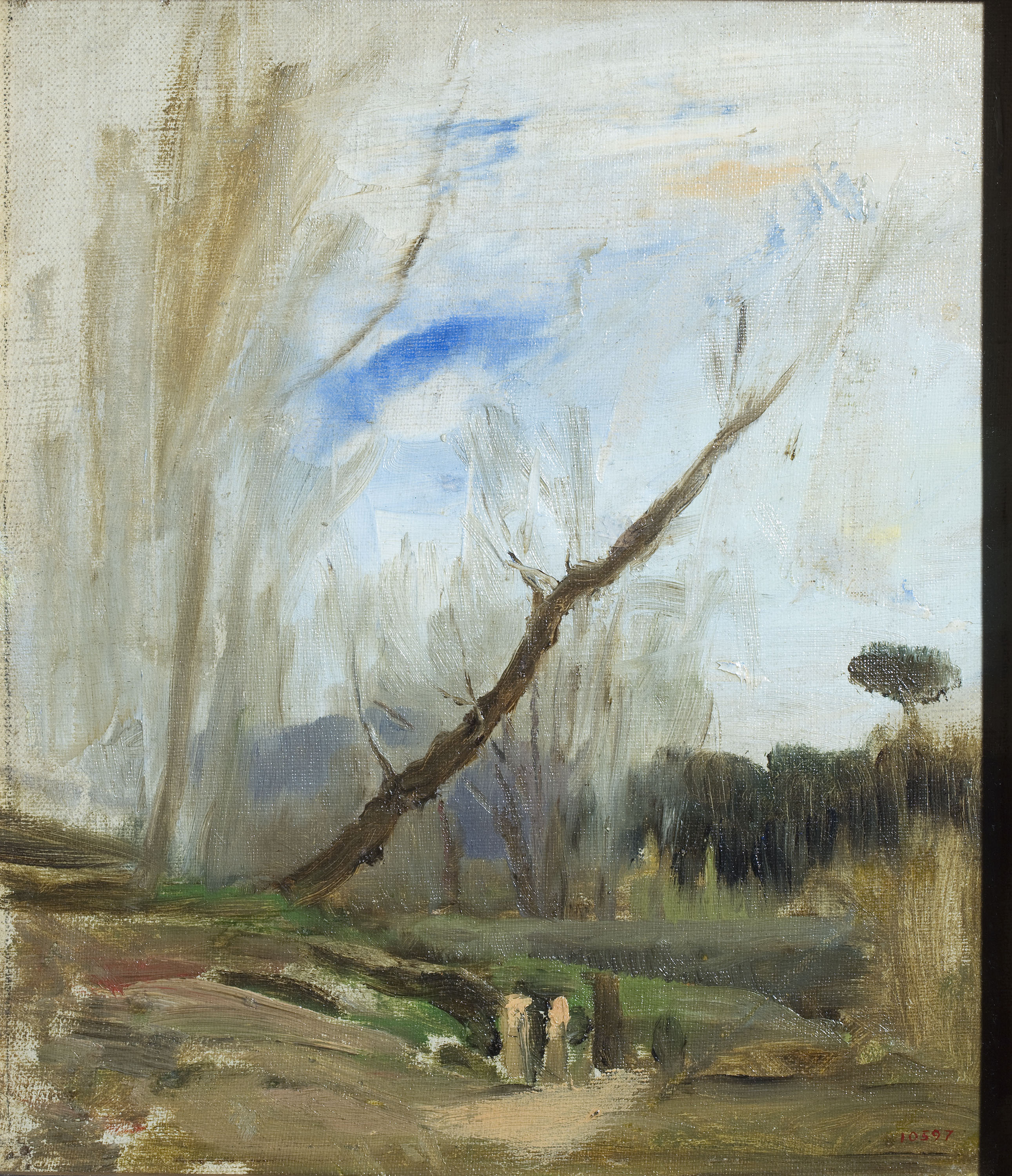 Joaquim Vayreda - L'arbre tort - Cap a 1890 image for: Joaquim Vayreda - L'arbre tort - Cap a 1890