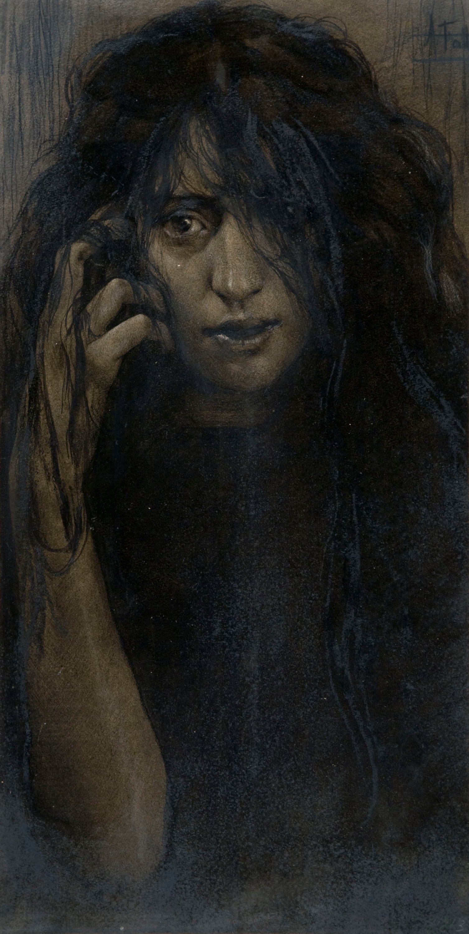 Antoni Fabrés - Estudi de figura femenina - Cap a 1905 image for: Antoni Fabrés - Estudi de figura femenina - Cap a 1905