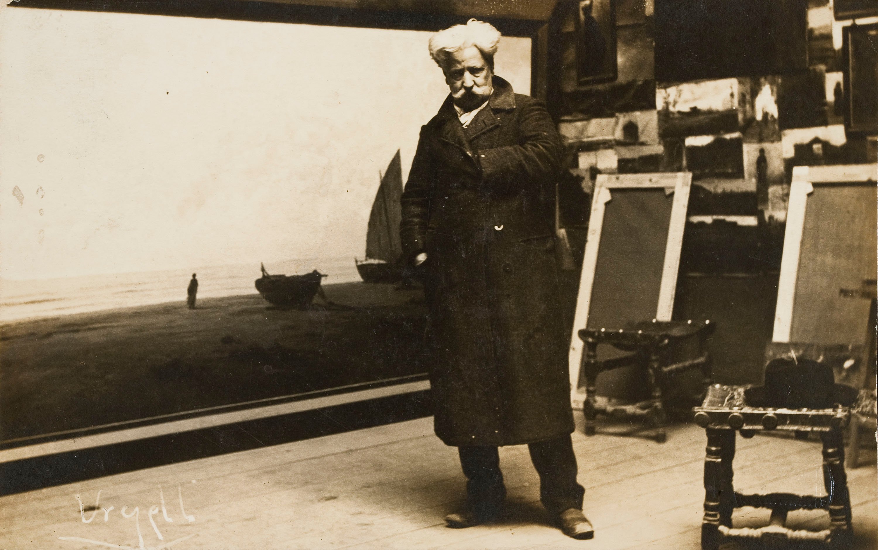 image for: Francesc Serra Dimas - Retrat del pintor Modest Urgell al seu estudi - 1903