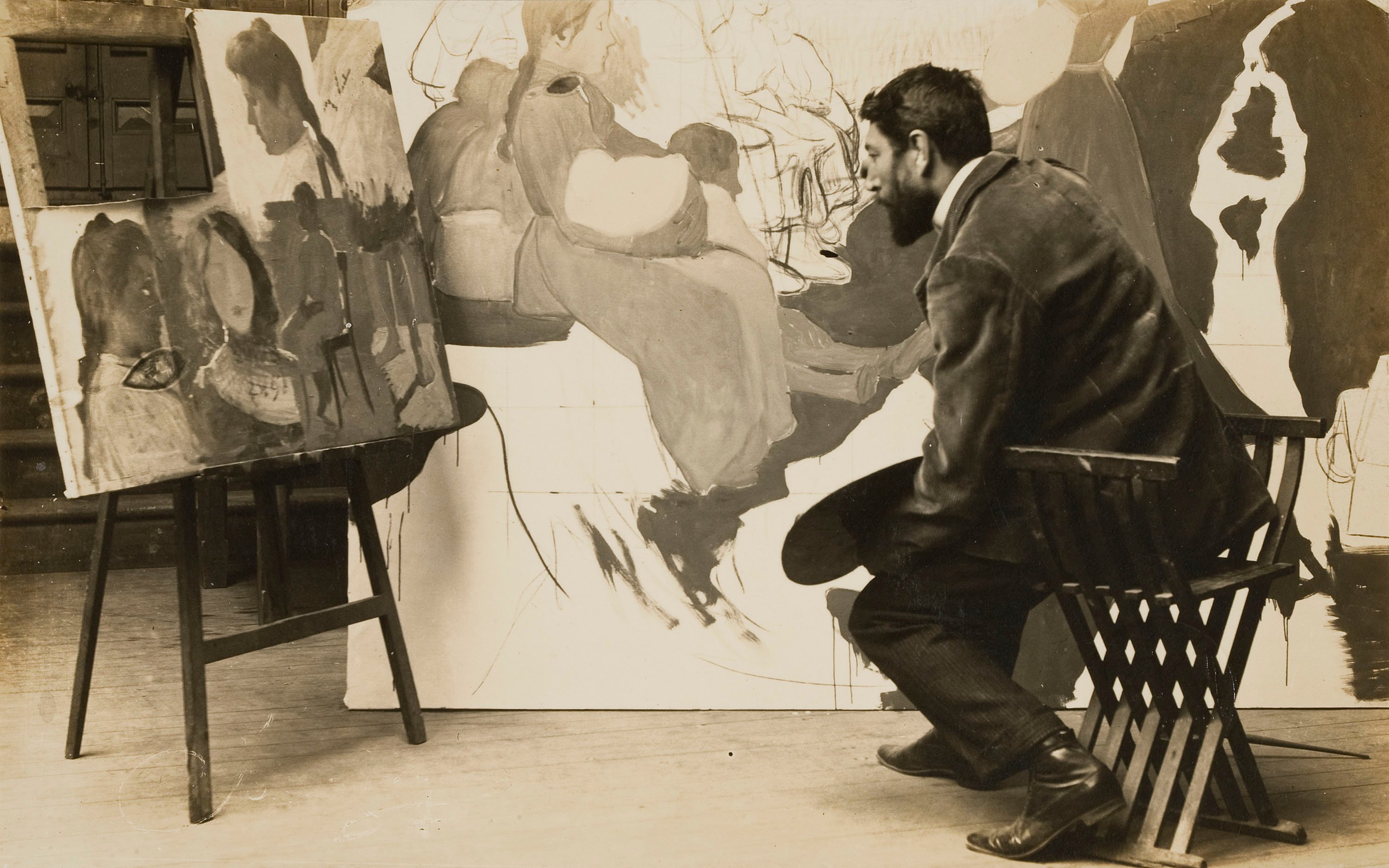 image for: Francesc Serra Dimas - Retrat del pintor Joan Llimona al seu taller - Cap a 1905