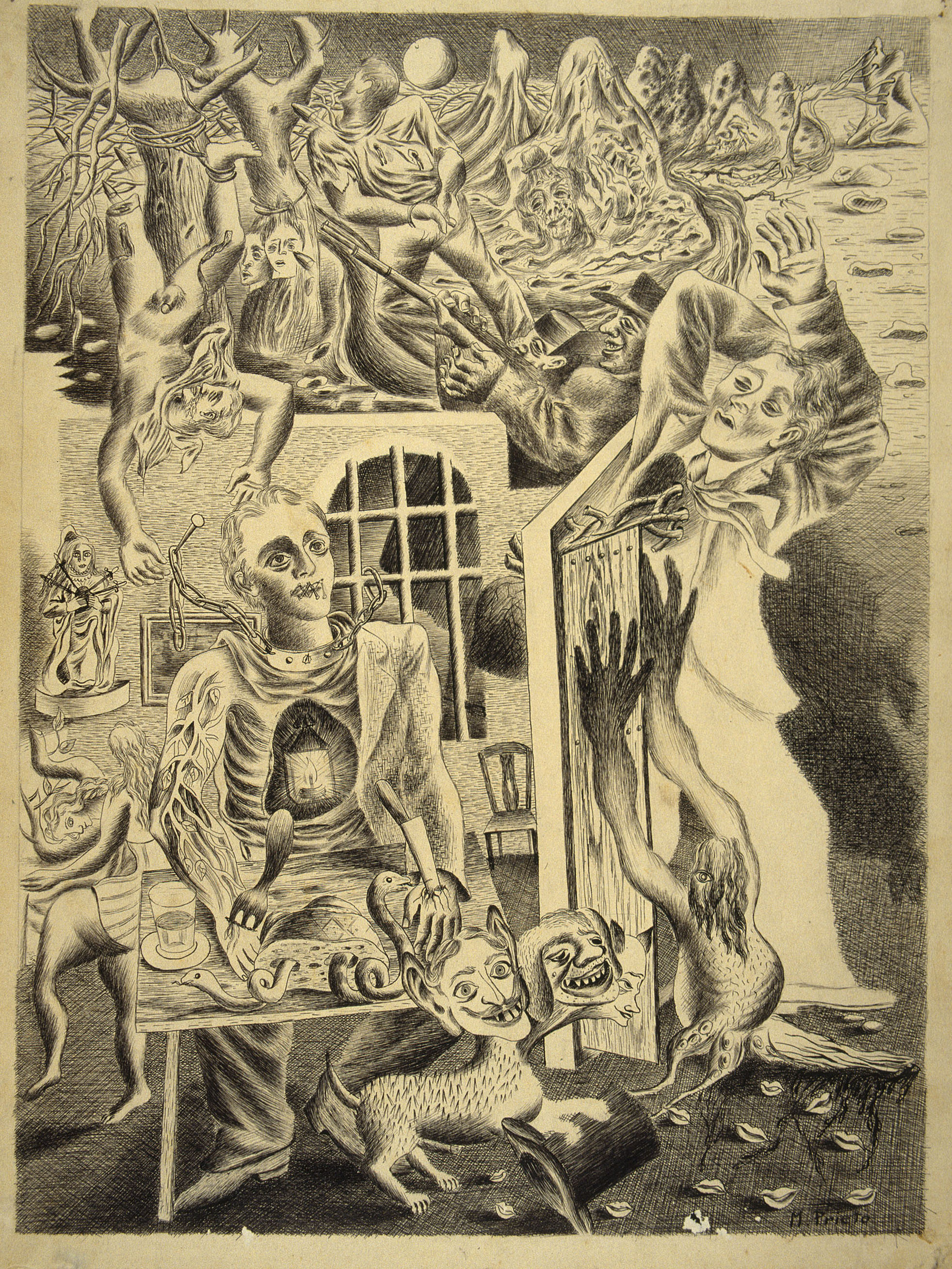 image for: Miguel Prieto - Composició al·legòrica dels desastres de la guerra - Cap a 1937