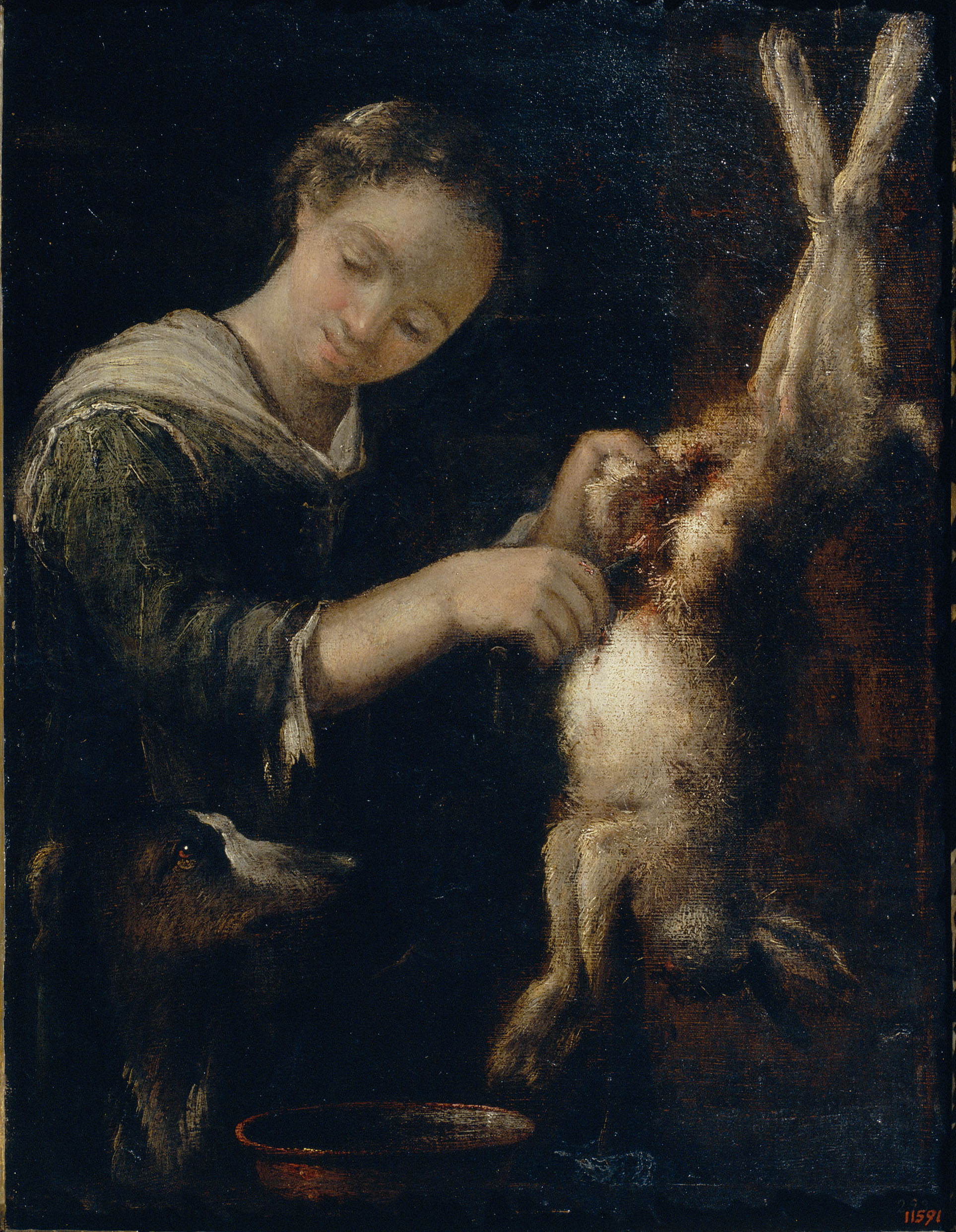 image for: Felice Boselli - Noia espellant una llebre - Cap a 1700