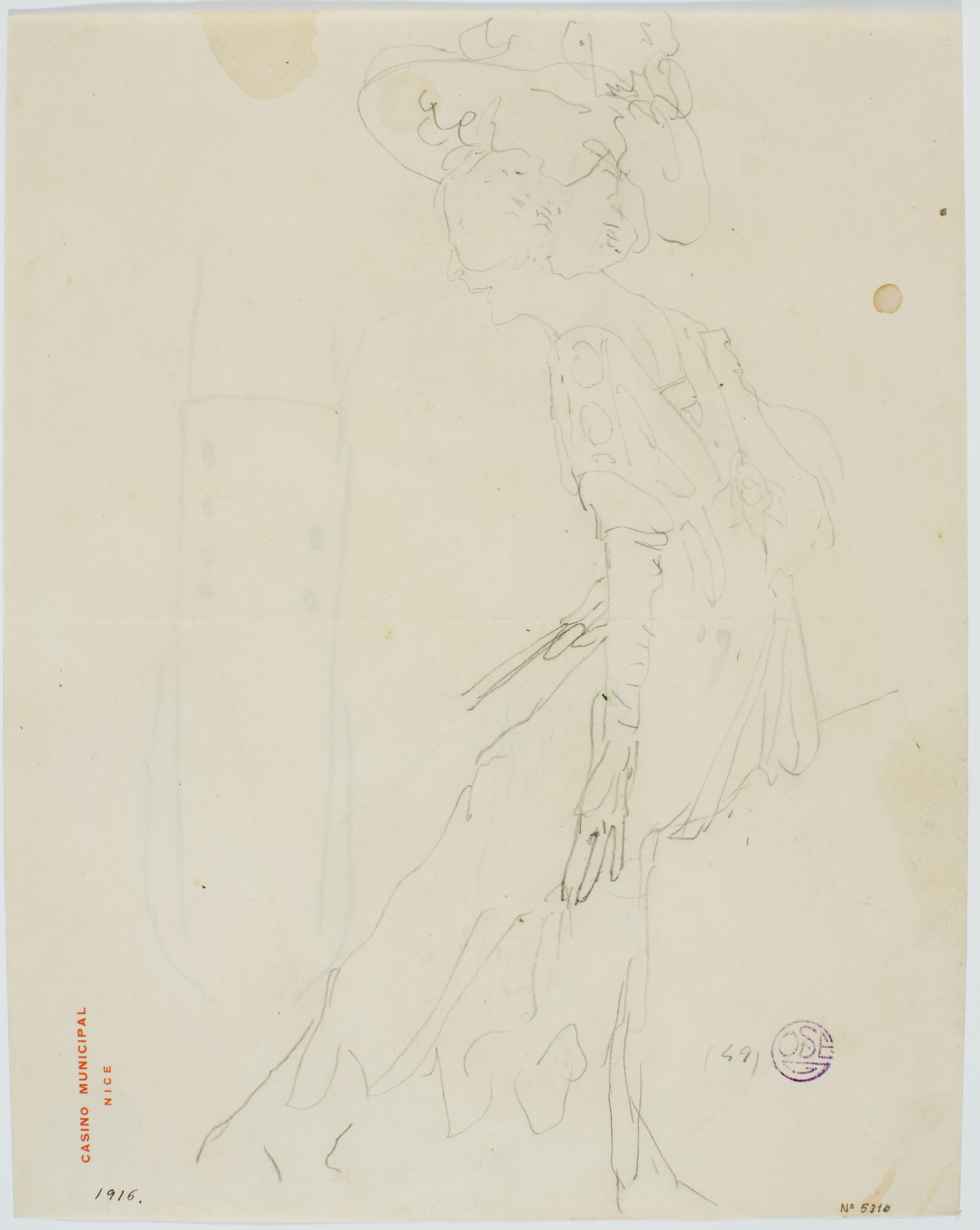 image for: Francesc Xavier Gosé - Dama asseguda (anvers) / Croquis de figures (revers) - Cap a 1906-1909