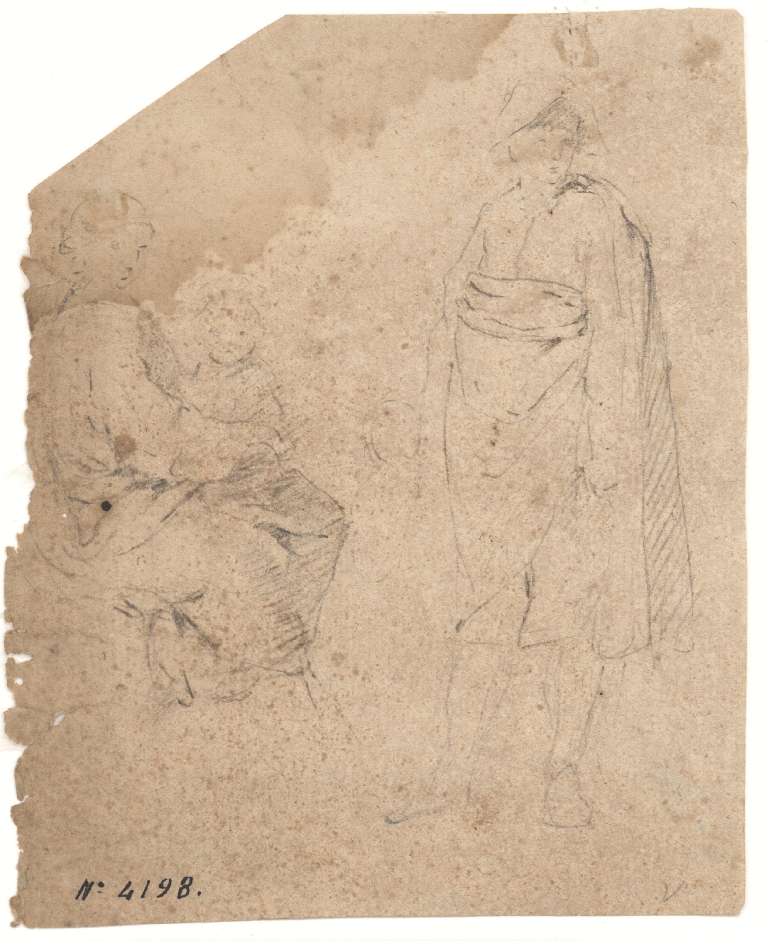 image for: Antoni Viladomat - Estudi de figures - Cap a 1720-1755