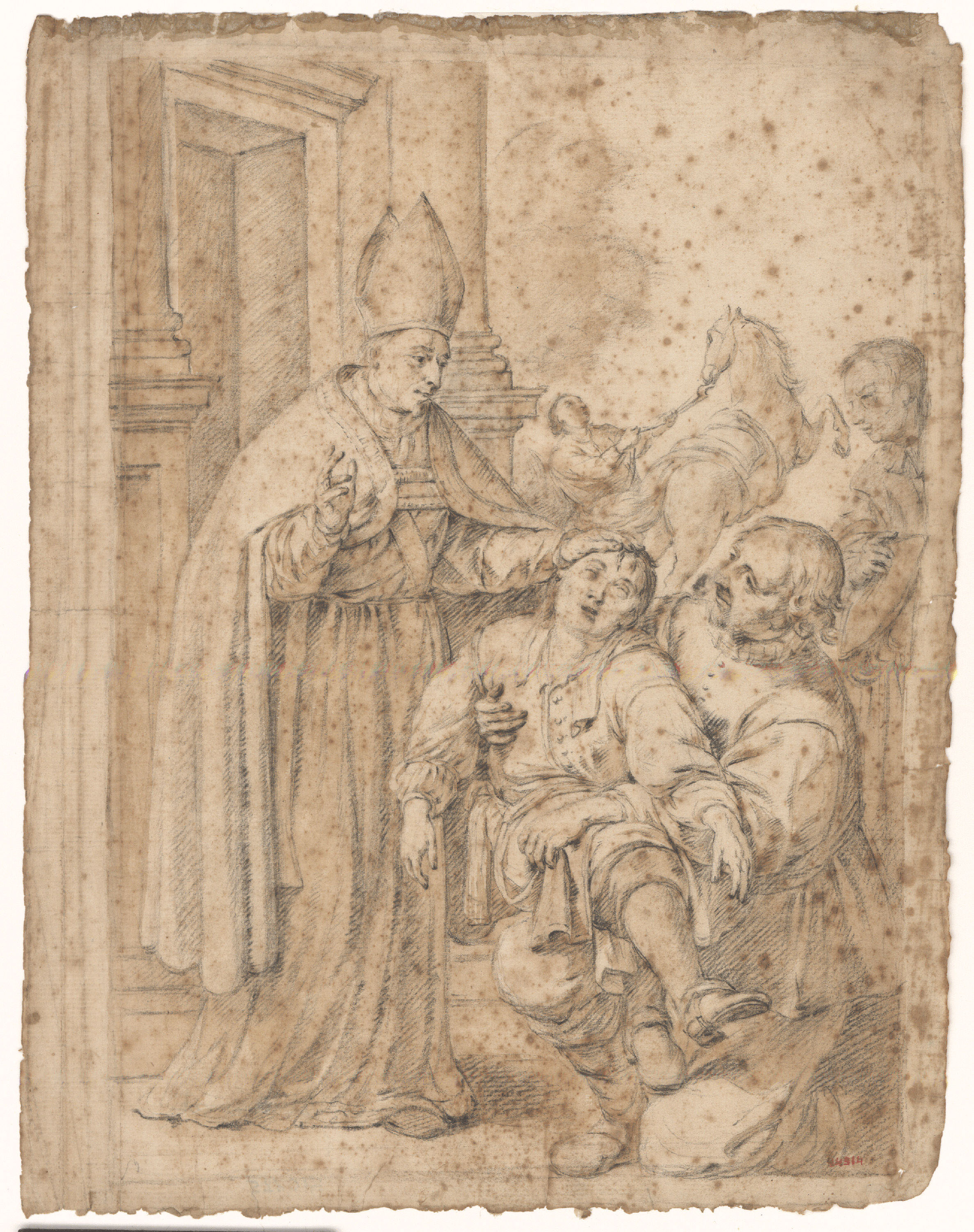 Antoni Viladomat - Sant Oleguer guarint un noi - Cap a 1730-1740 image for: Antoni Viladomat - Sant Oleguer guarint un noi - Cap a 1730-1740