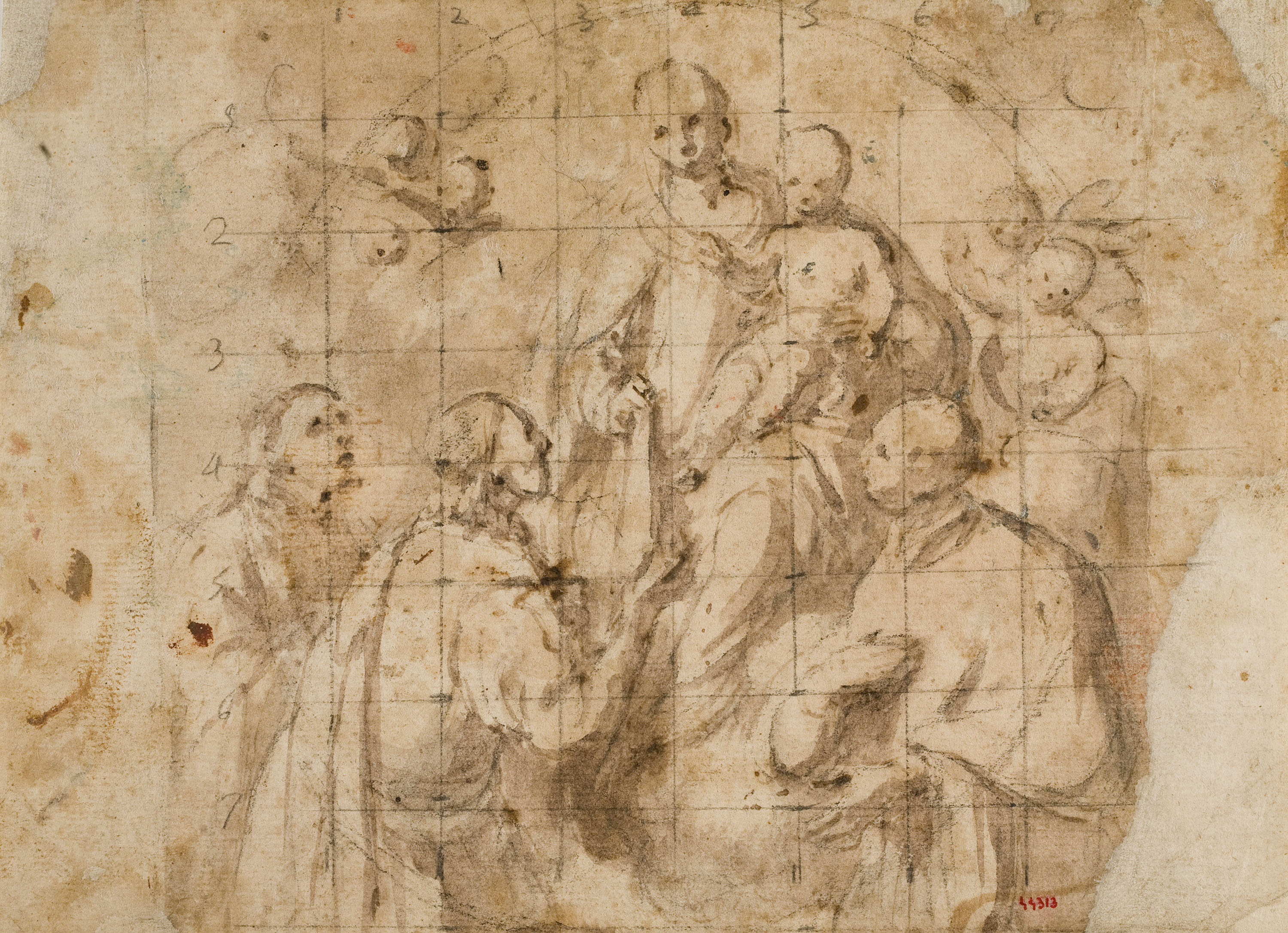 image for: Antoni Viladomat - Estudi per al quadre «Fundació de l'orde de la Mercè» - Cap a 1730-1745