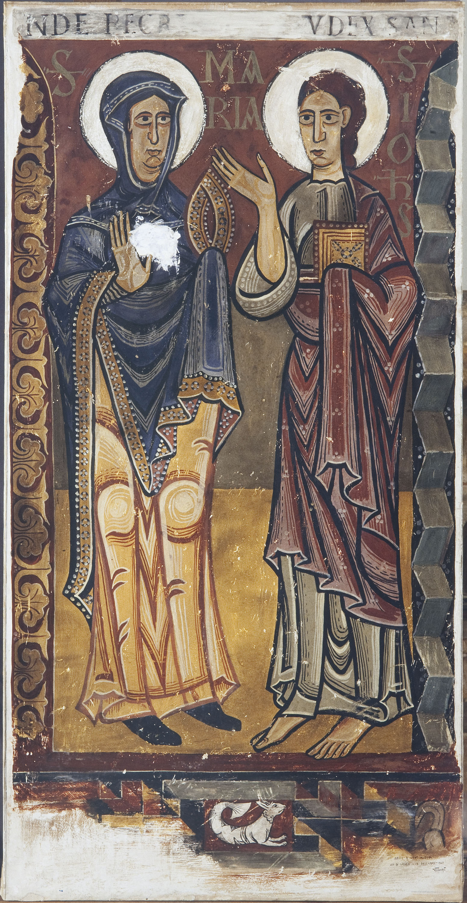 image for: Joan Vallhonrat - Reproducció de les pintures de l'absis de Sant Pere de la Seu d'Urgell. Mare de Déu i sant Joan - 1907