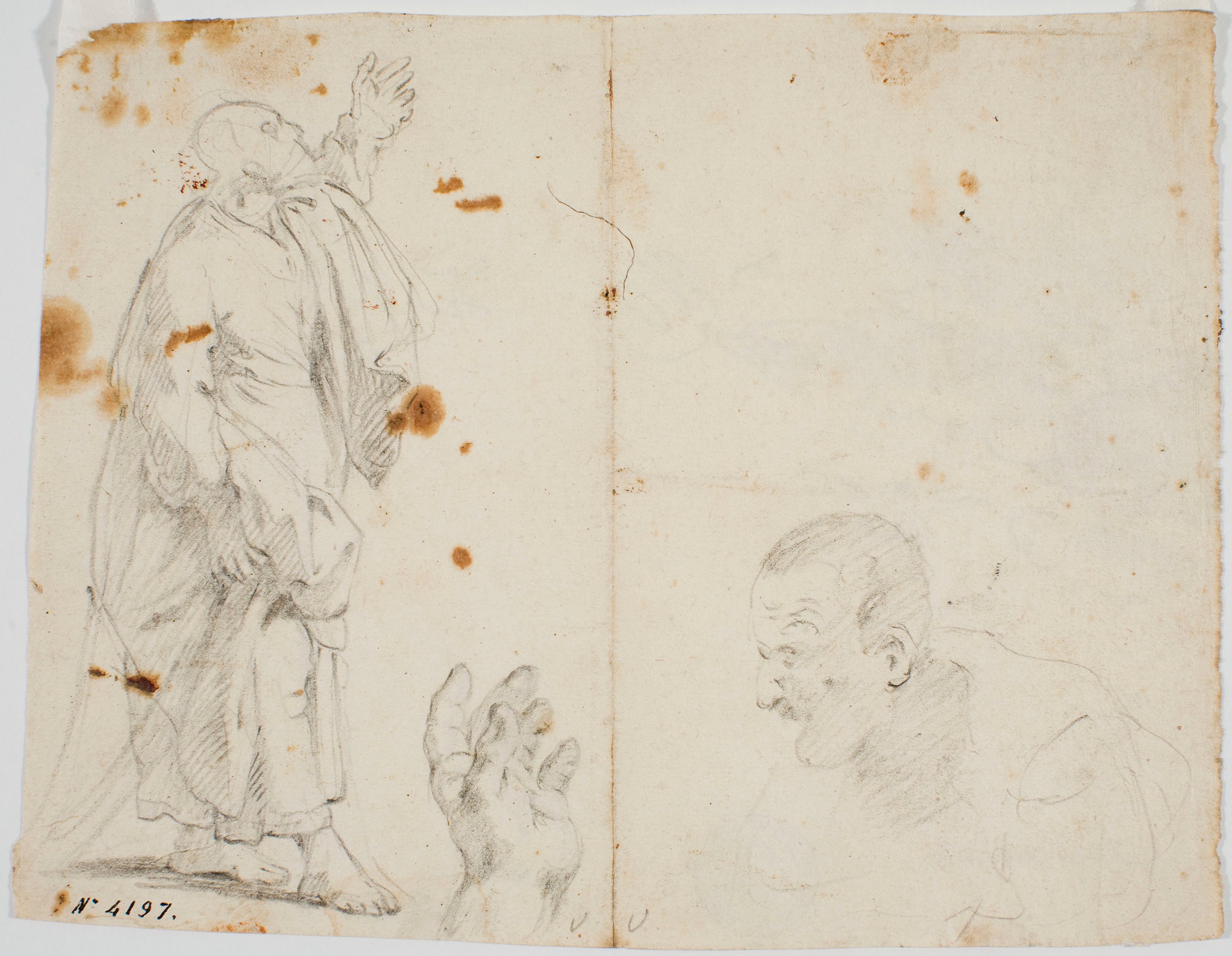 image for: Antoni Viladomat - Estudi per al quadre «Pentecosta» (anvers) / Estudi per al quadre «Pentecosta» (revers) - Cap a 1740