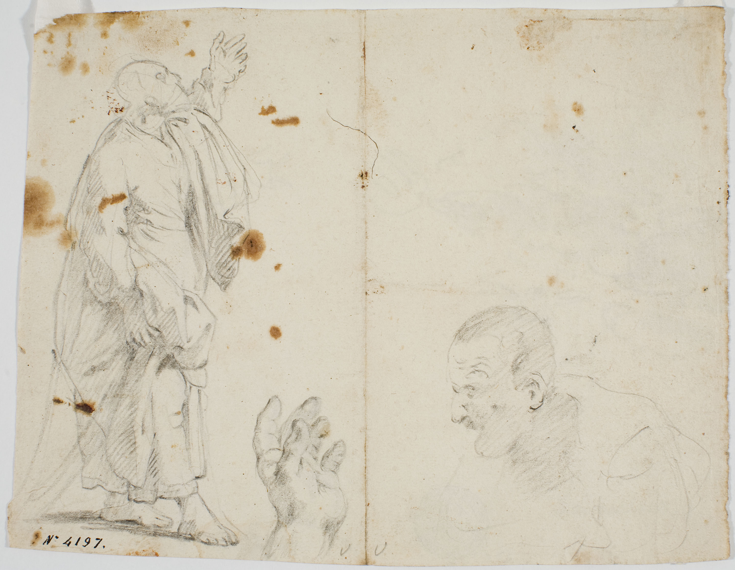 image for: Antoni Viladomat - Estudi per al quadre «Pentecosta» (anvers) / Estudi per al quadre «Pentecosta» (revers) - Cap a 1740