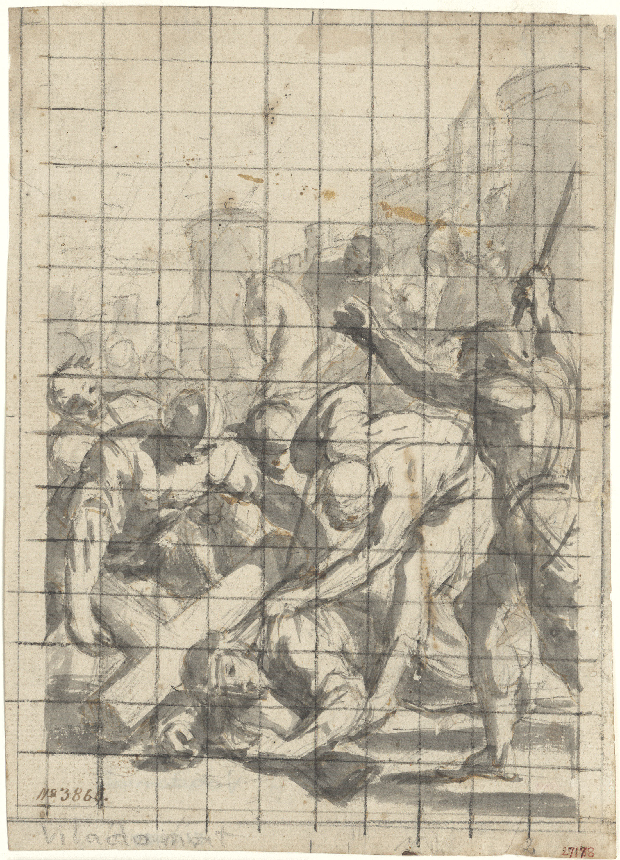 image for: Antoni Viladomat - Estudi per al quadre «Tercera caiguda de Jesús (novena estació del Viacrucis)» de la capella dels Dolors de la basílica de Santa Maria de Mataró - Cap a 1727-1729