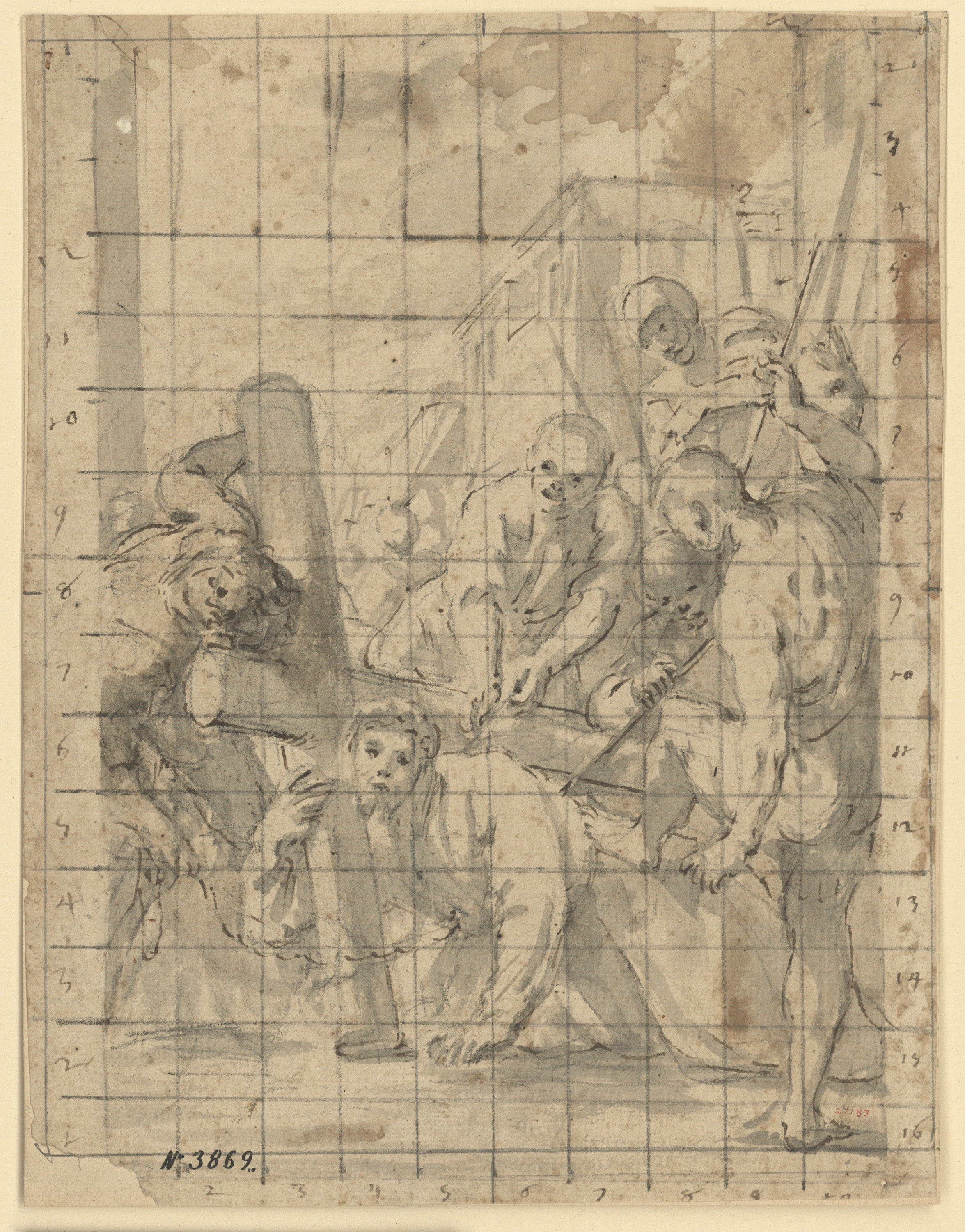 image for: Antoni Viladomat - Estudi per al quadre «Primera caiguda de Jesús (tercera estació del Viacrucis)» de la capella dels Dolors de la basílica de Santa Maria de Mataró - Cap a 1727-1729