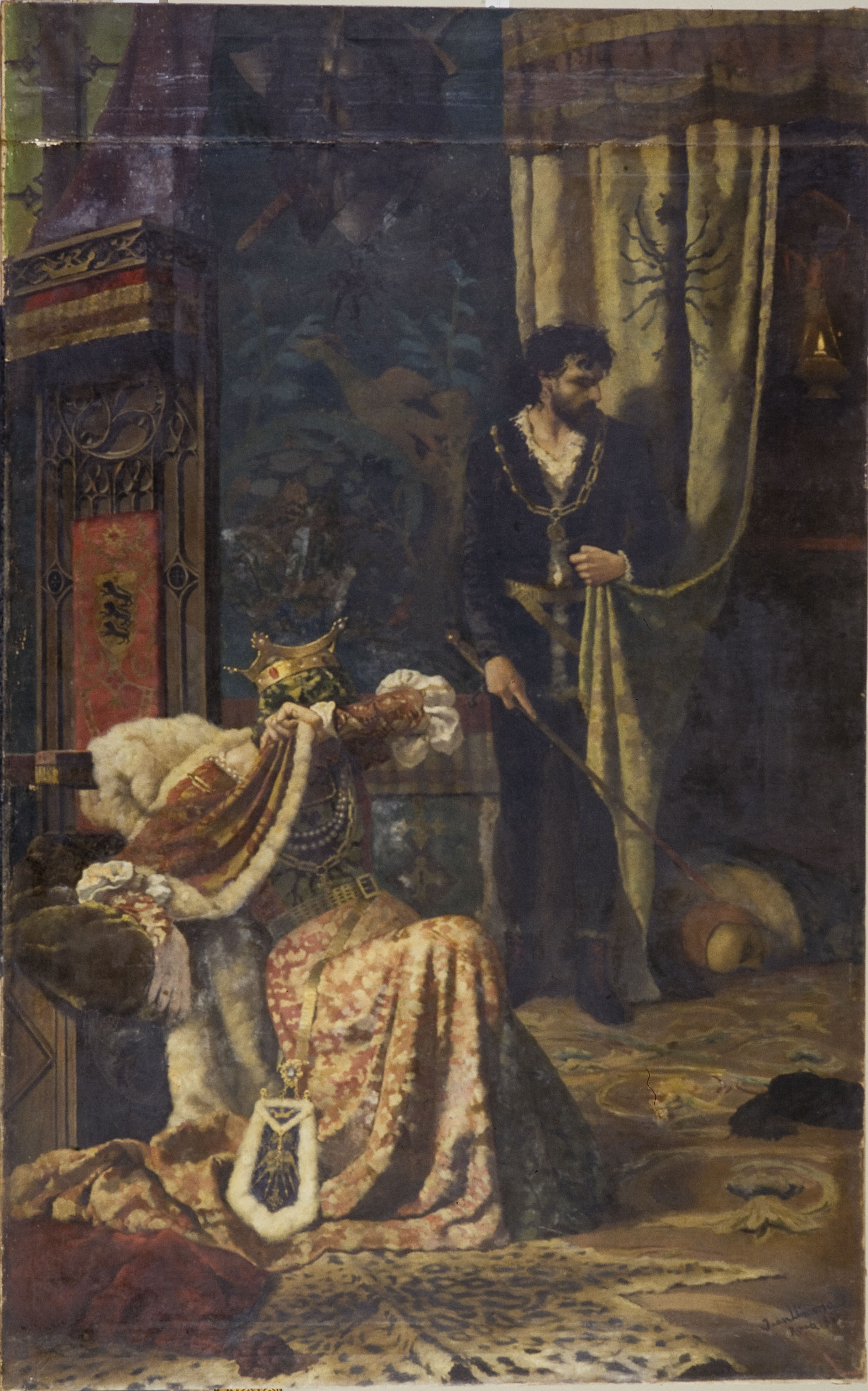 image for: Joan Llimona - Mort del rei Claudi (episodi de «Hamlet») - 1881