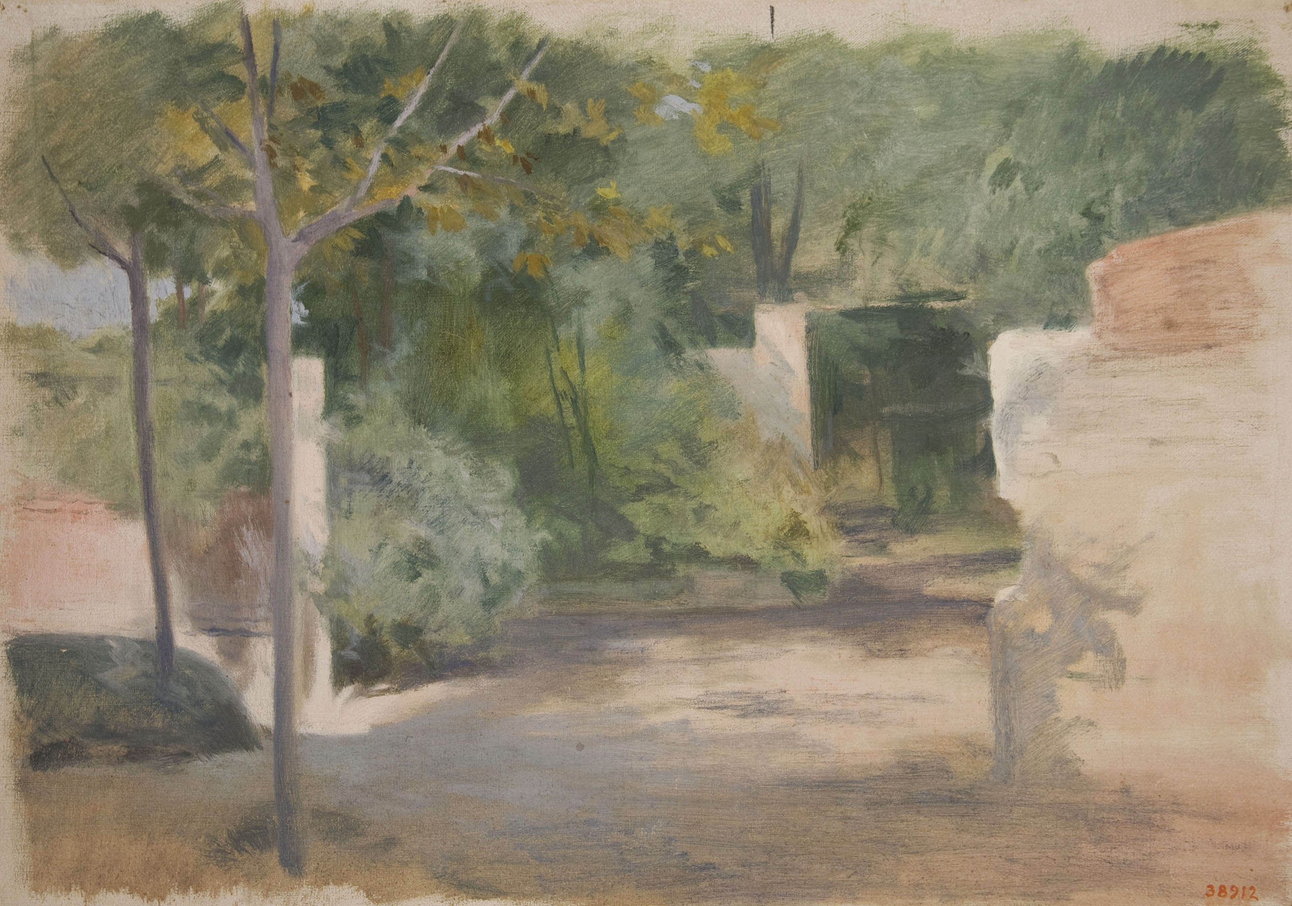 image for: Ramir Lorenzale - Pati amb arbres - Cap a 1885-1915