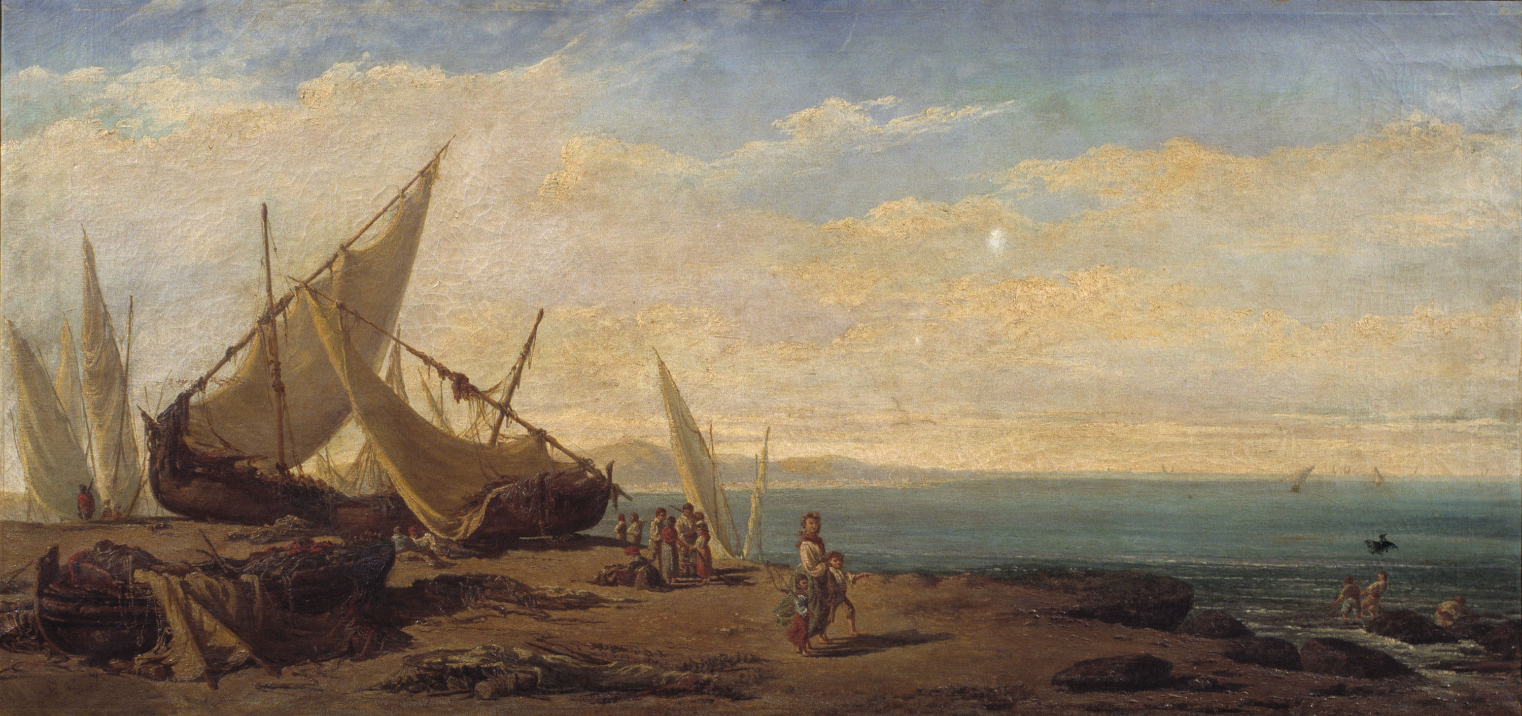 image for: Ramon Martí i Alsina - Platja i barques - Cap a 1860-1865