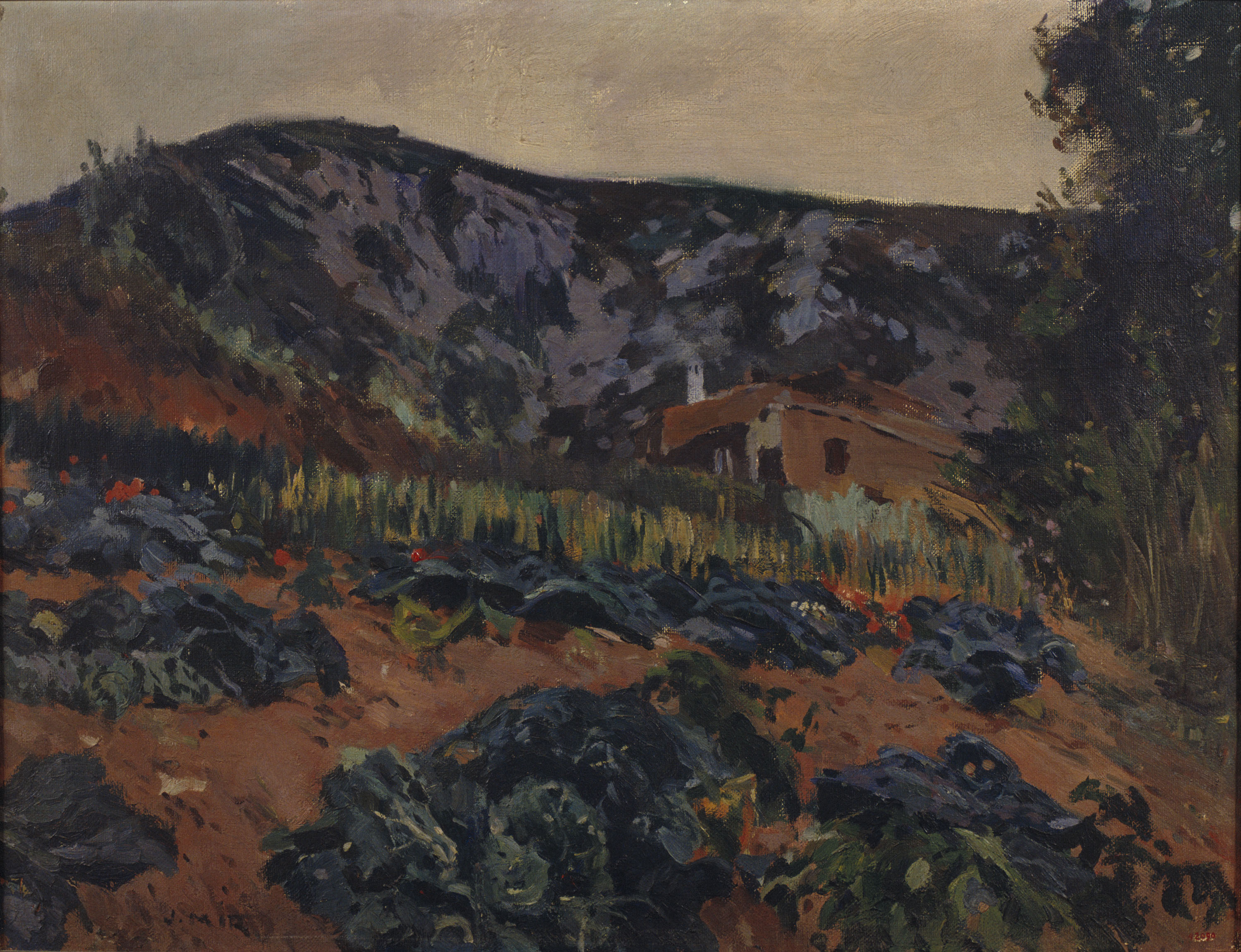Joaquim Mir - Hort amb casa de pagès - Cap a 1930-1939 image for: Joaquim Mir - Hort amb casa de pagès - Cap a 1930-1939