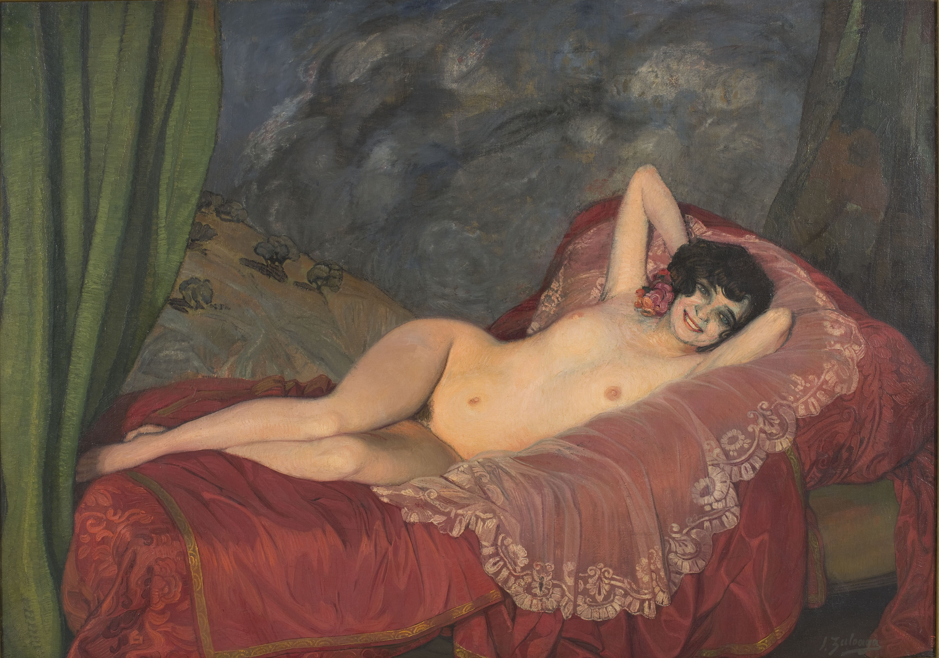 image for: Ignacio Zuloaga - Nu vermell - Cap a 1922