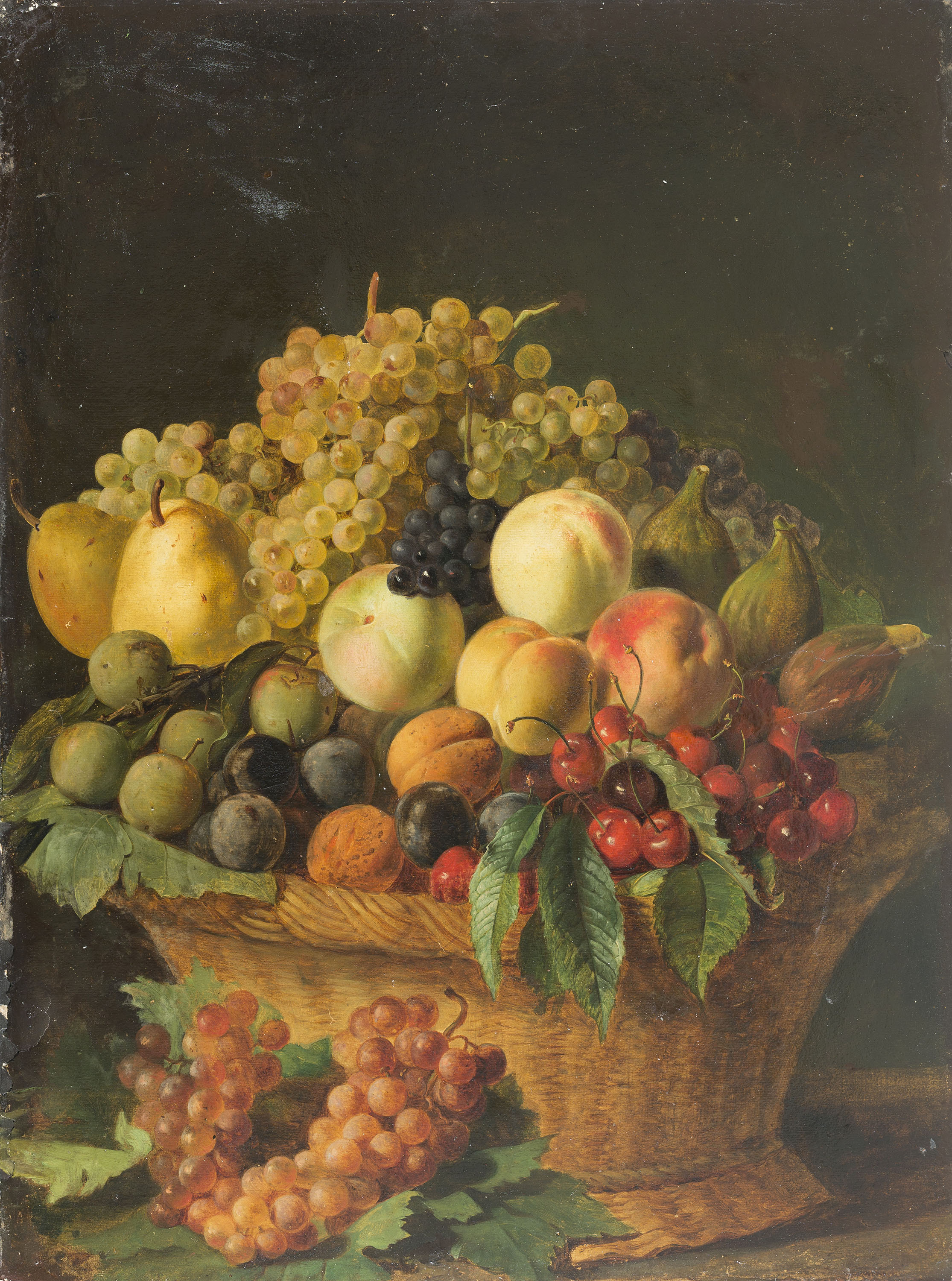 image for: Francesc Jubany - Natura morta amb cistell de fruites - Cap a 1840-1851