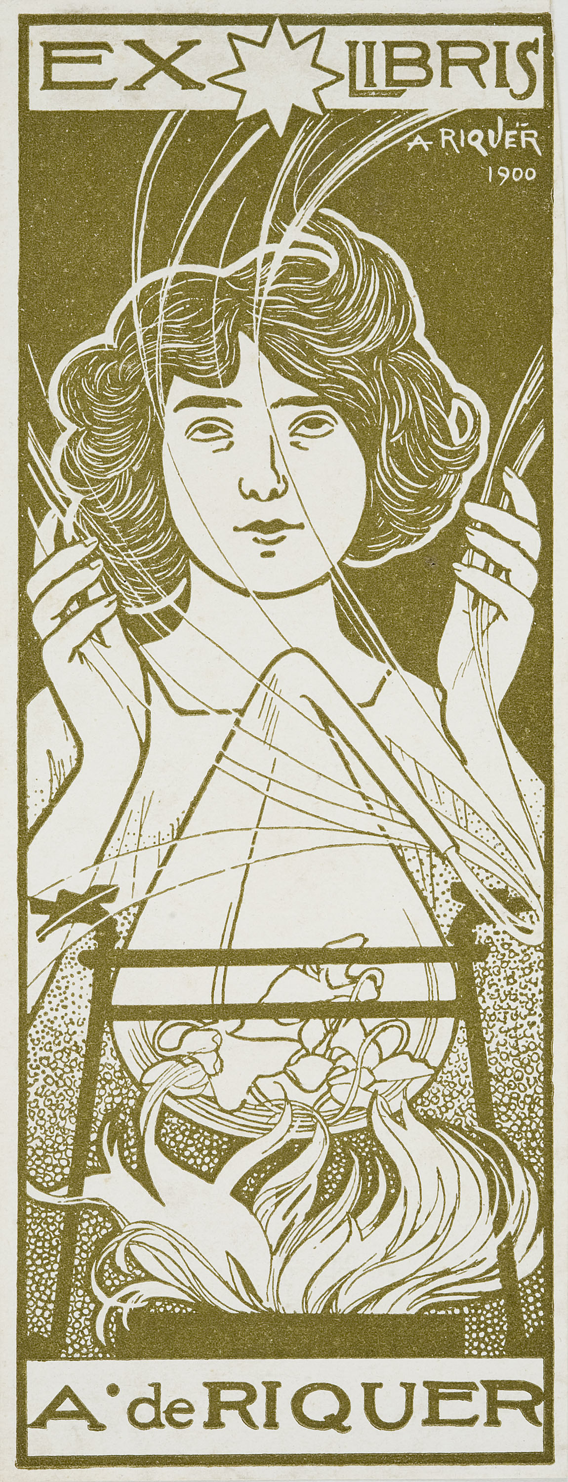 image for: Alexandre de Riquer - Ex-libris A. de Riquer - 1900