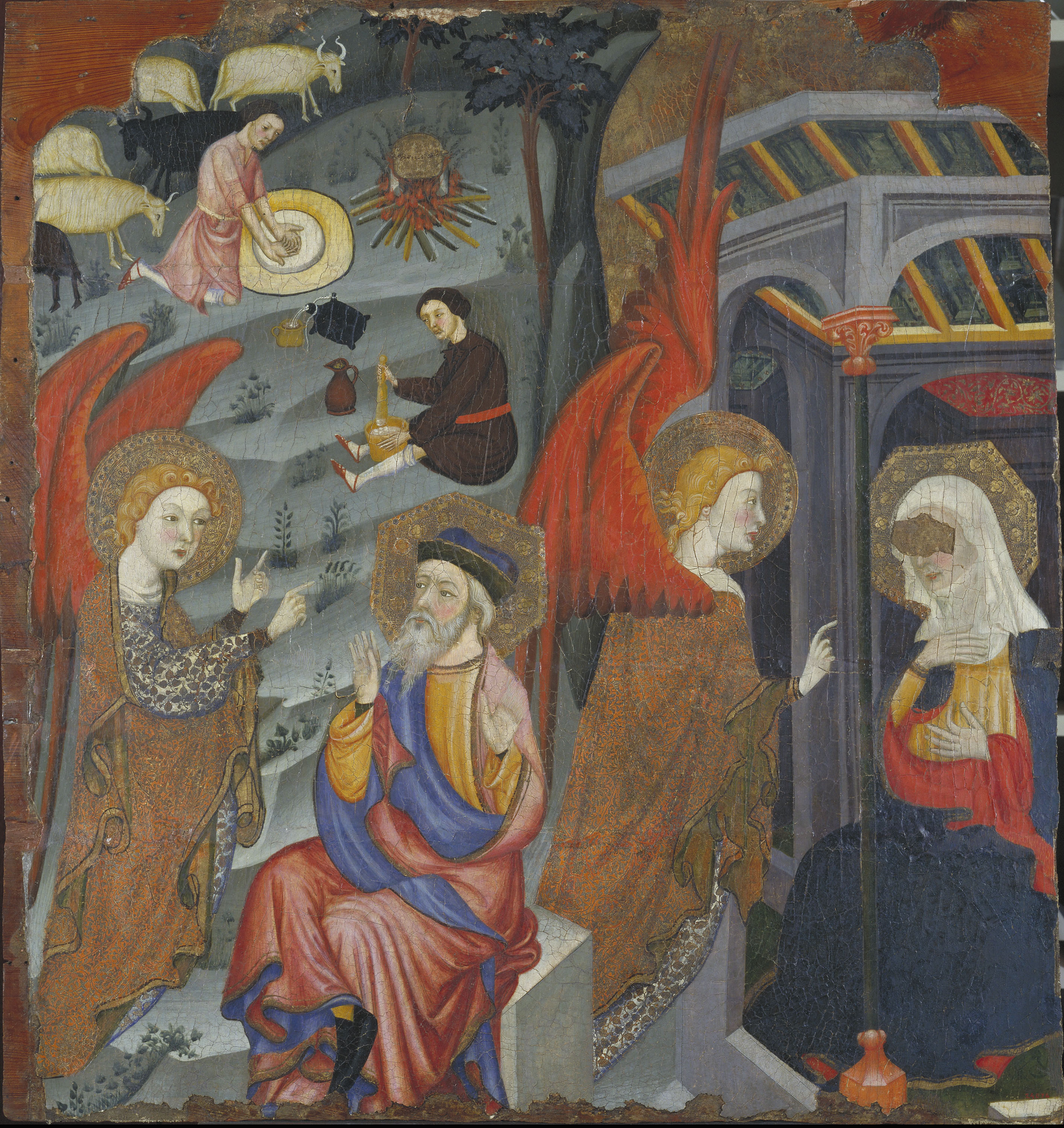 image for: Mestre de Cinctorres - Anunci a sant Joaquim i santa Anna - Cap a 1400