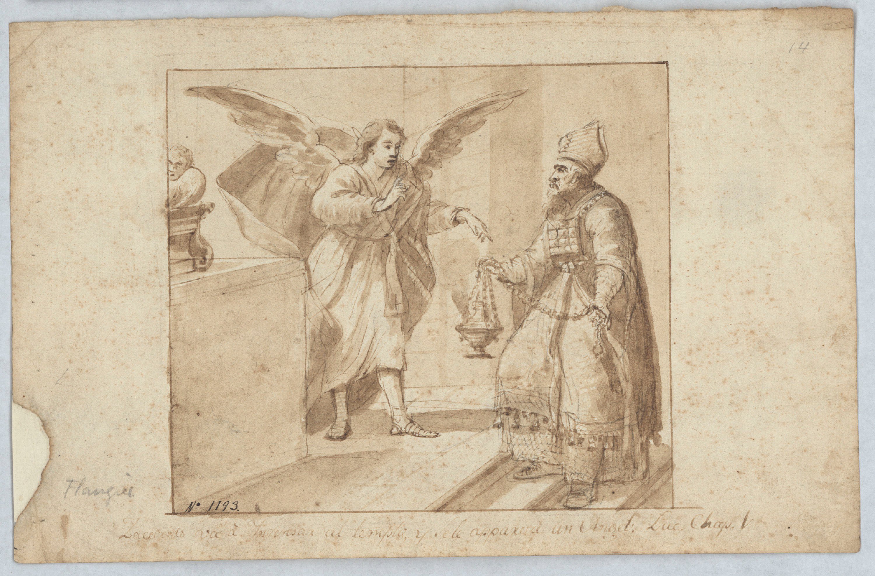 image for: Josep Bernat Flaugier - Aparició de l'àngel a Zacaries - Cap a 1800-1812