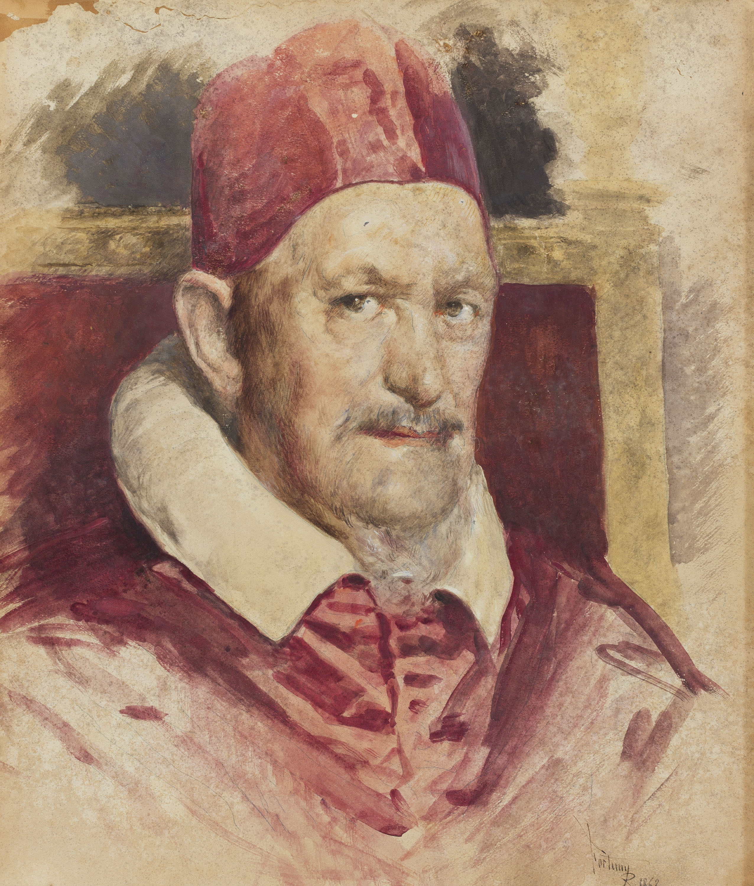 image for: Marià Fortuny - Retrat d'Innocenci X (còpia de Velázquez) - 1862