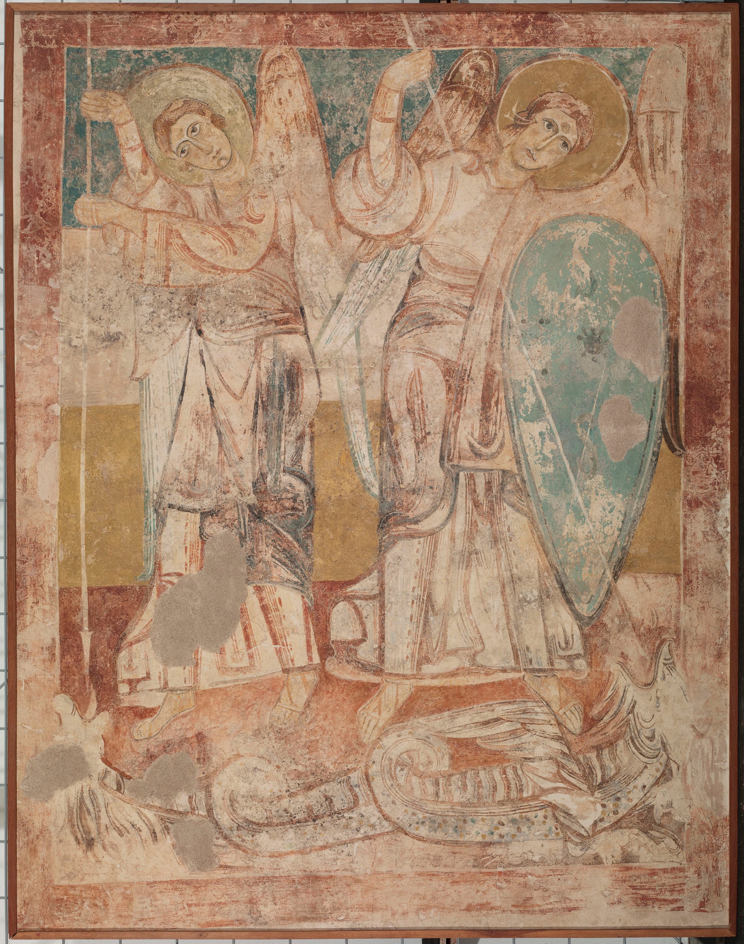 image for: Anònim. Castella - Àngels en lluita amb el drac, de Tubilla del Agua - Primera meitat del segle XII