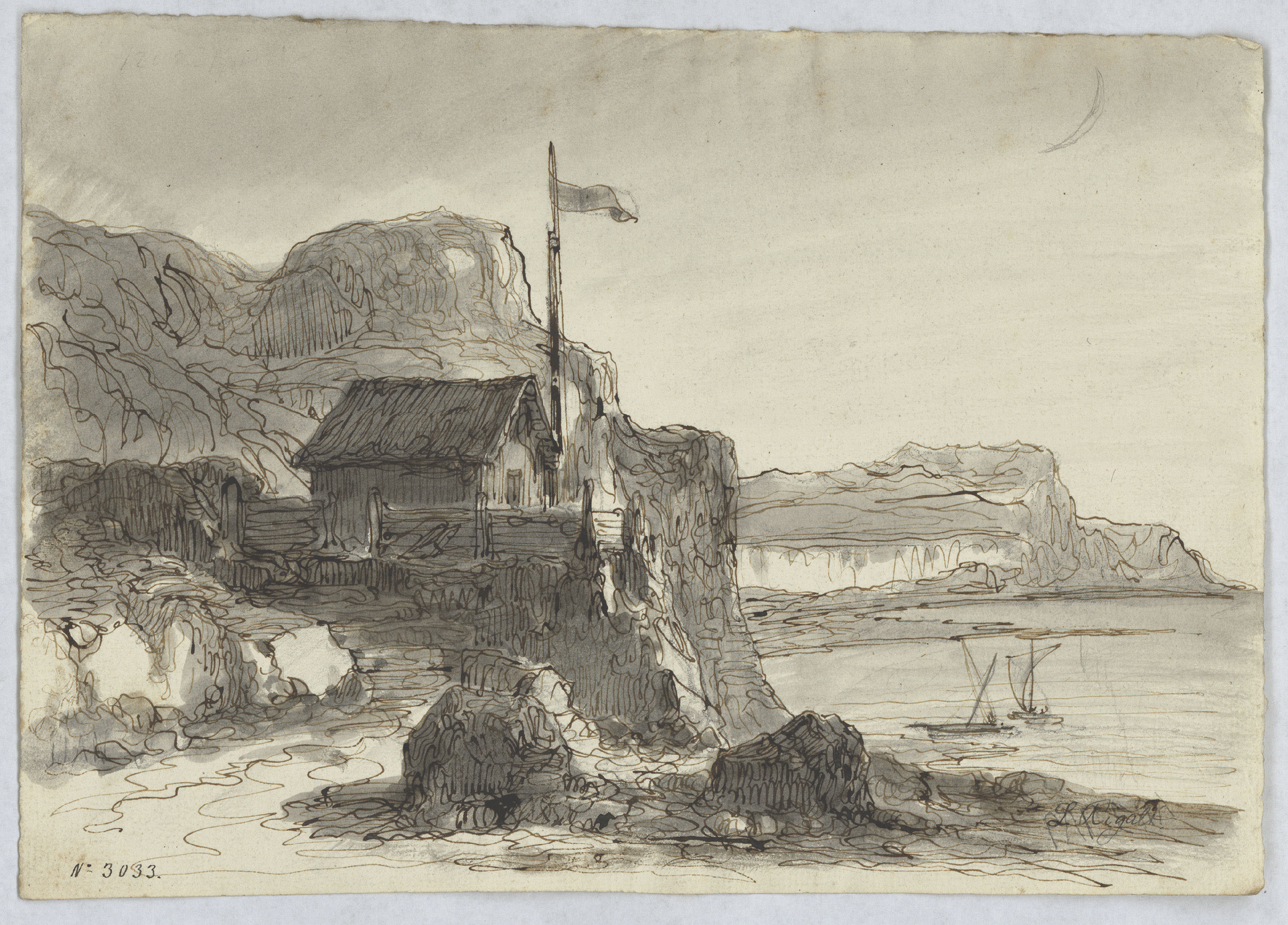 Lluís Rigalt - Paisatge marítim - Cap a 1860-1870 image for: Lluís Rigalt - Paisatge marítim - Cap a 1860-1870